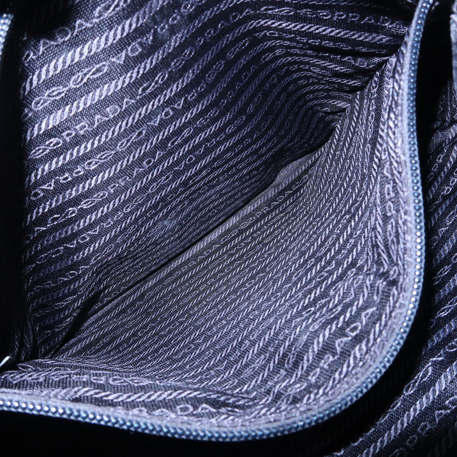 PRADA Triangle Logo Nylon Tote Bag Hand Bag Black B9024