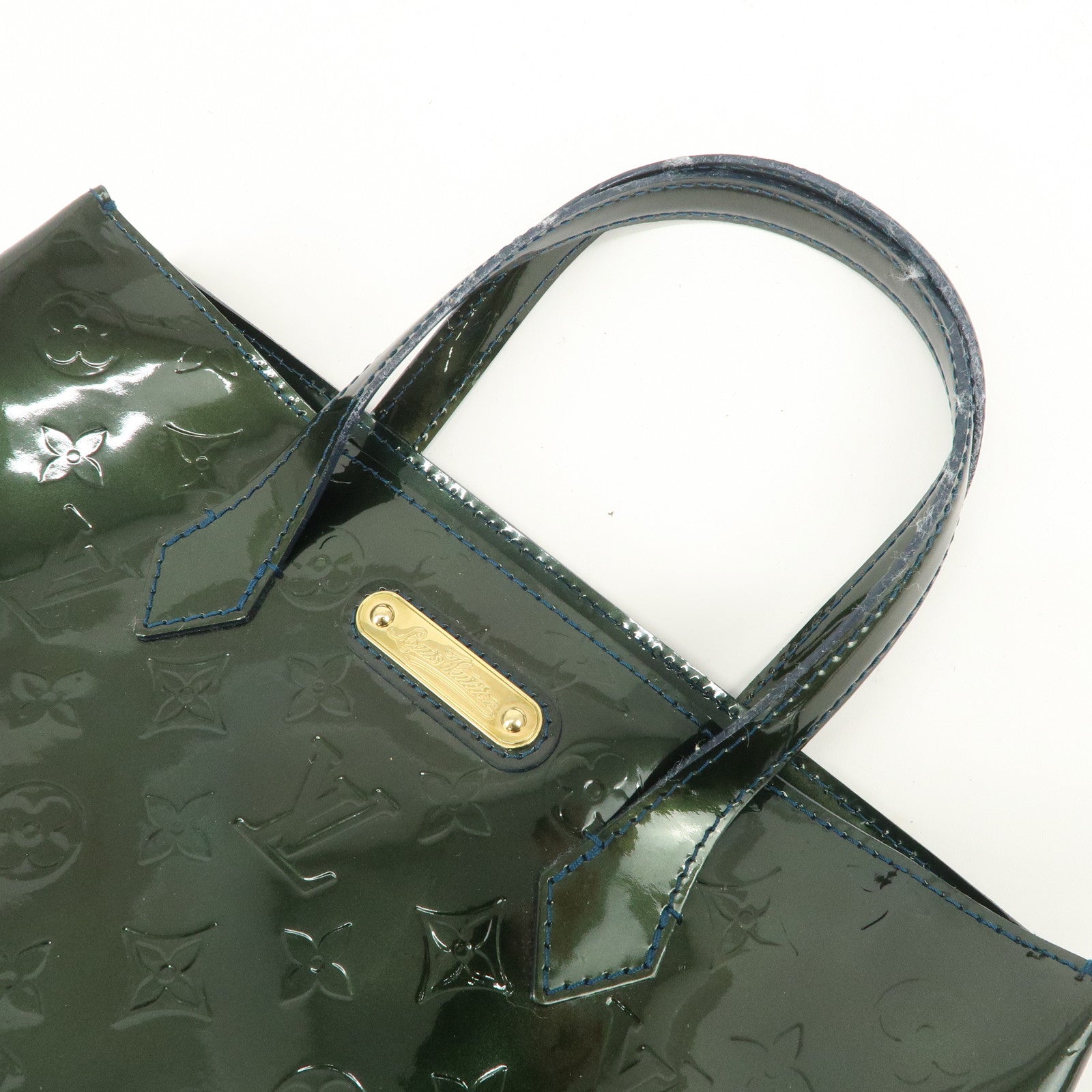 Louis Vuitton Monogram Vernis Wilshire PM Hand Bag Bleu Nuit M93684