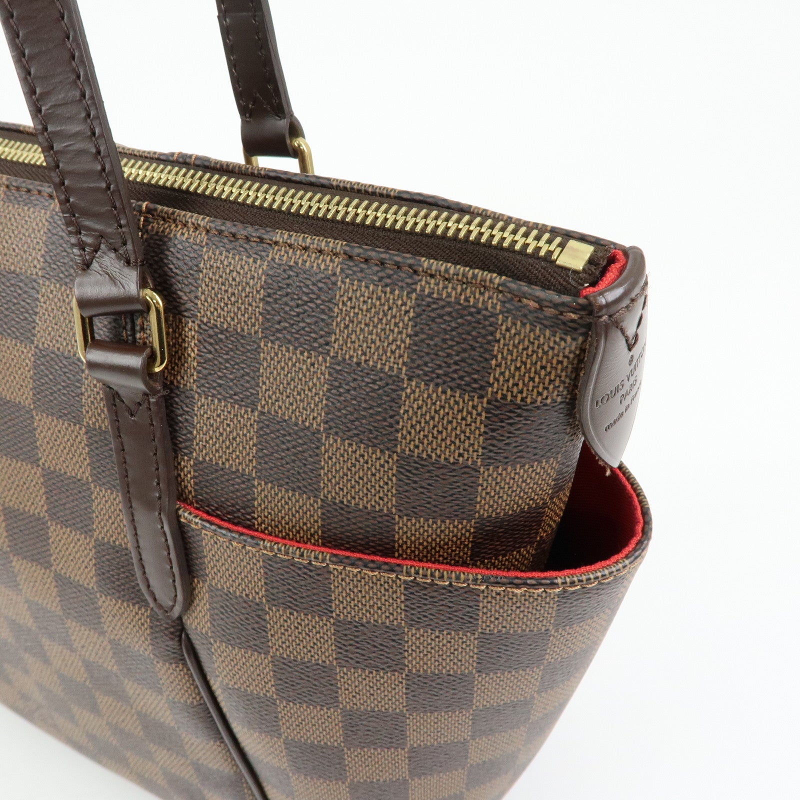Louis Vuitton Damier Totally PM Canvas Leather Tote Hand Bag N41282