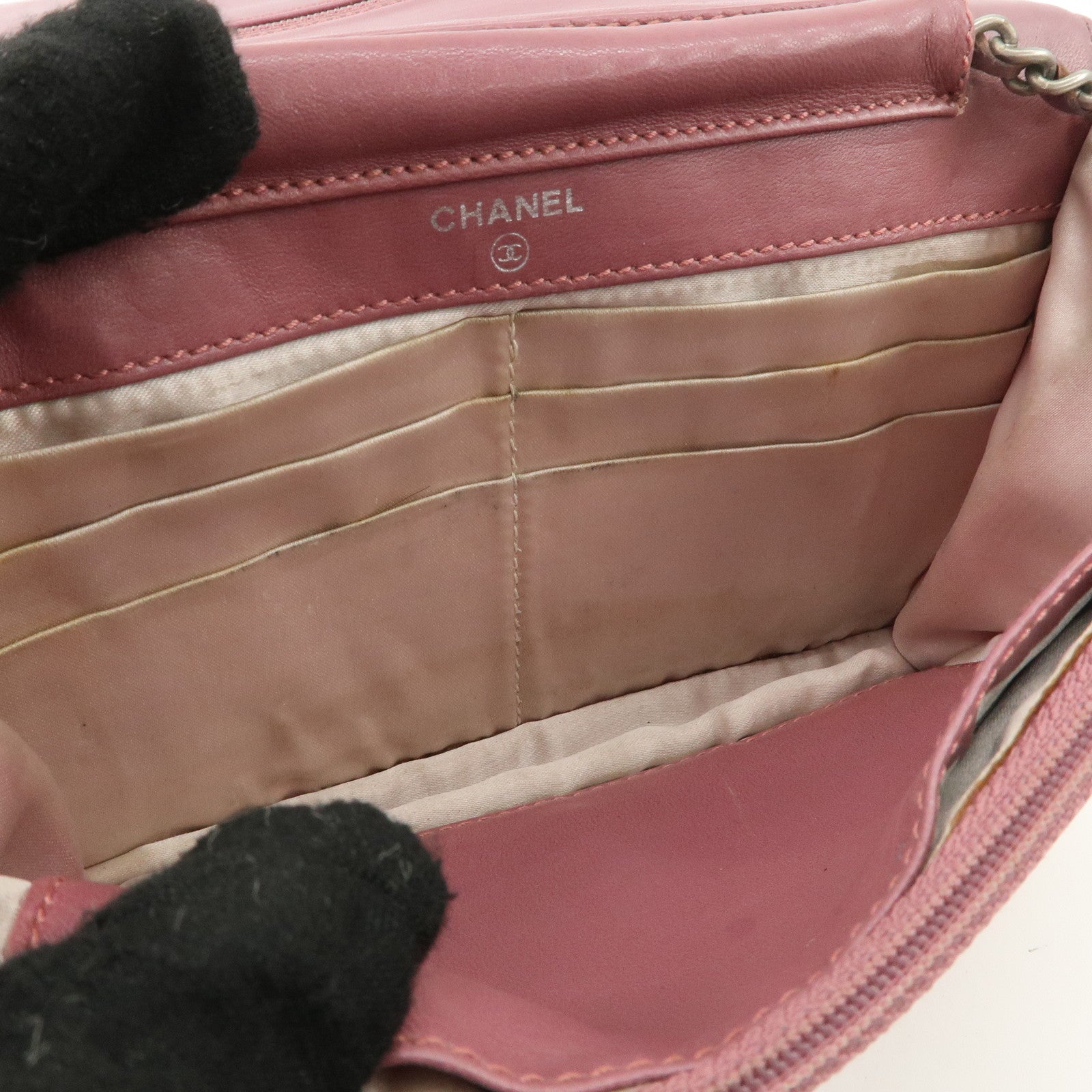 CHANEL New Travel Line Nylon Jacquard Chain Wallet Shoulder Bag 6535288 Used