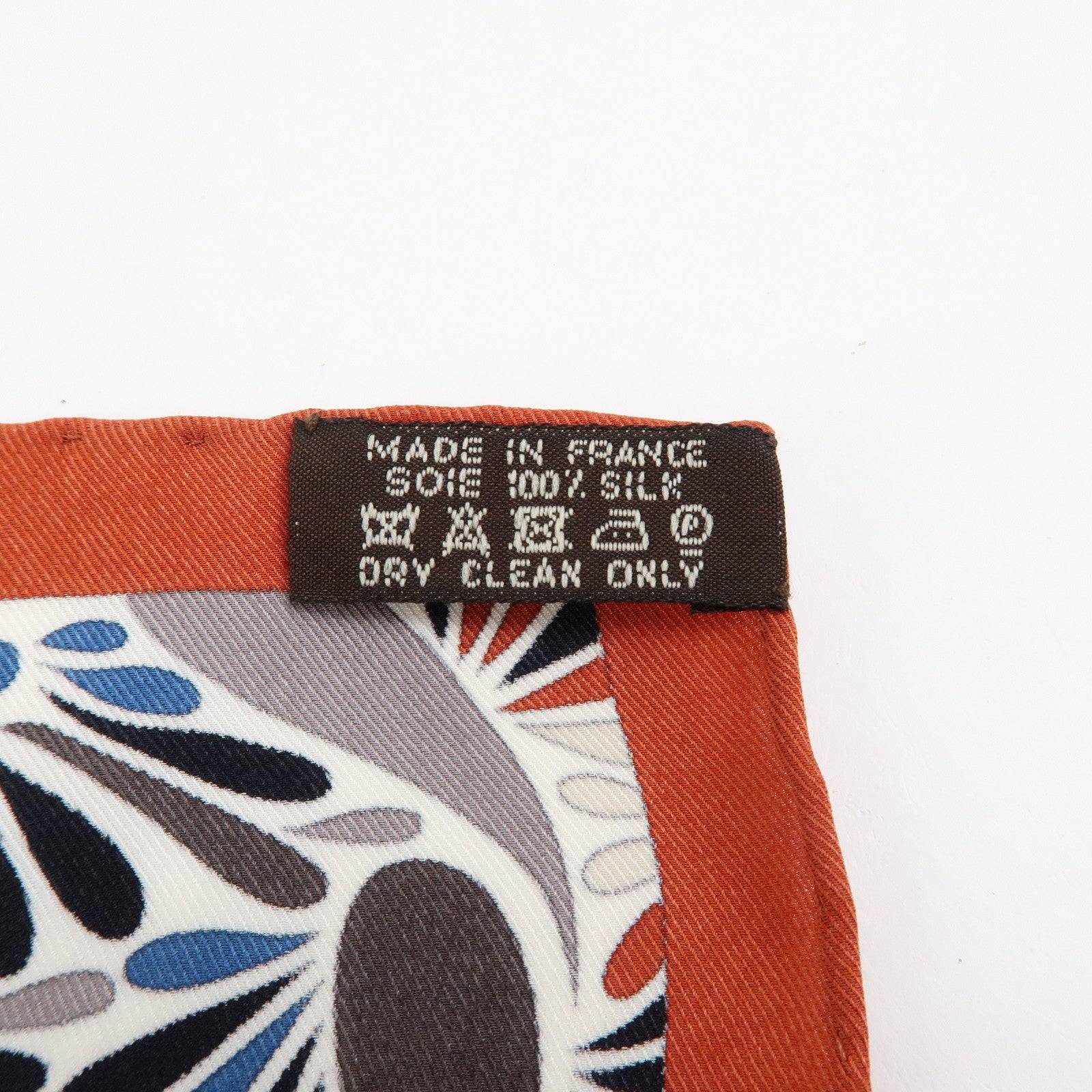 HERMES Carre 65 Set of 2 Silk 100% Scarf Beige Brown Orange