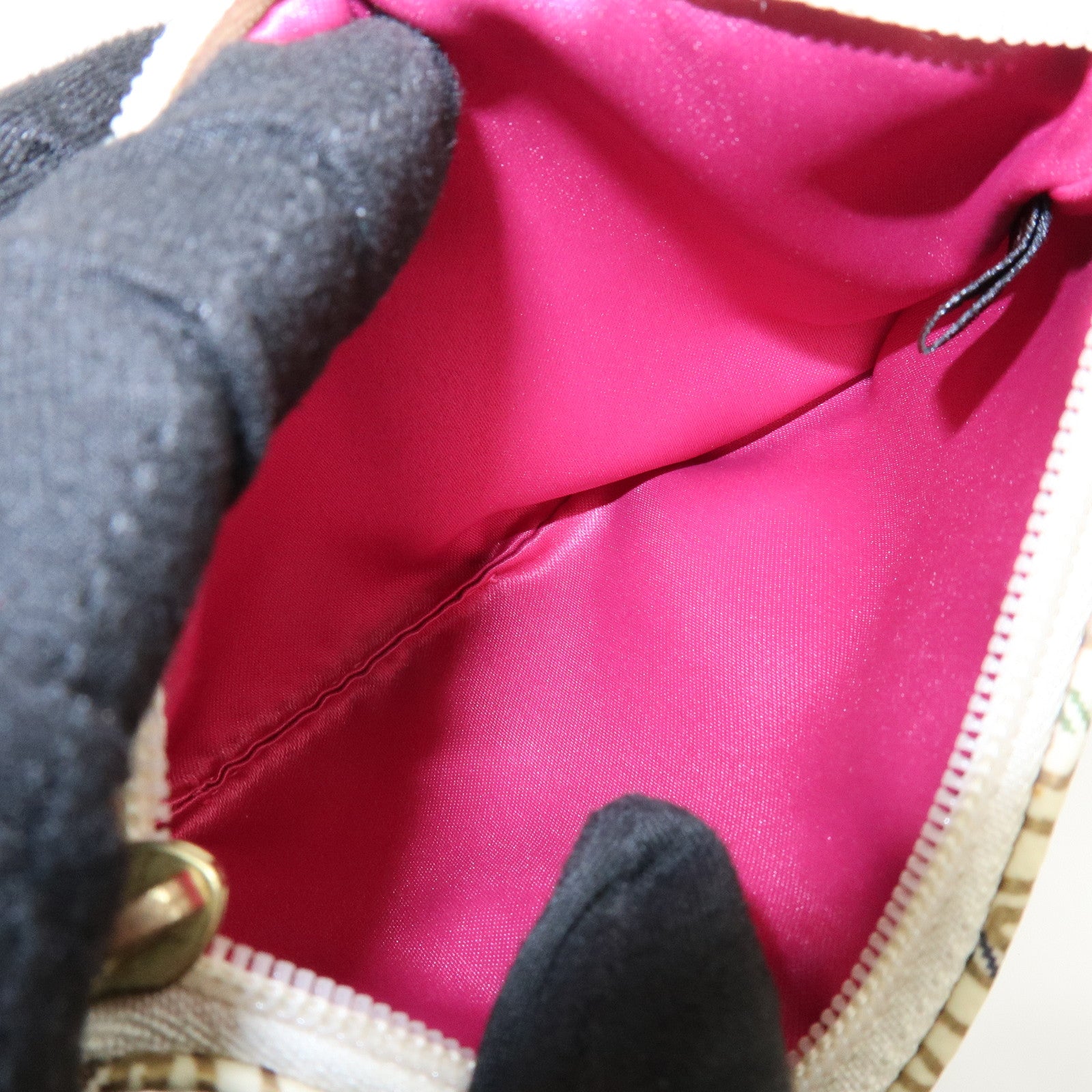 COACH Poppy Set of 2 PVC Leather Coin Purse Pouch Beige Gold Black