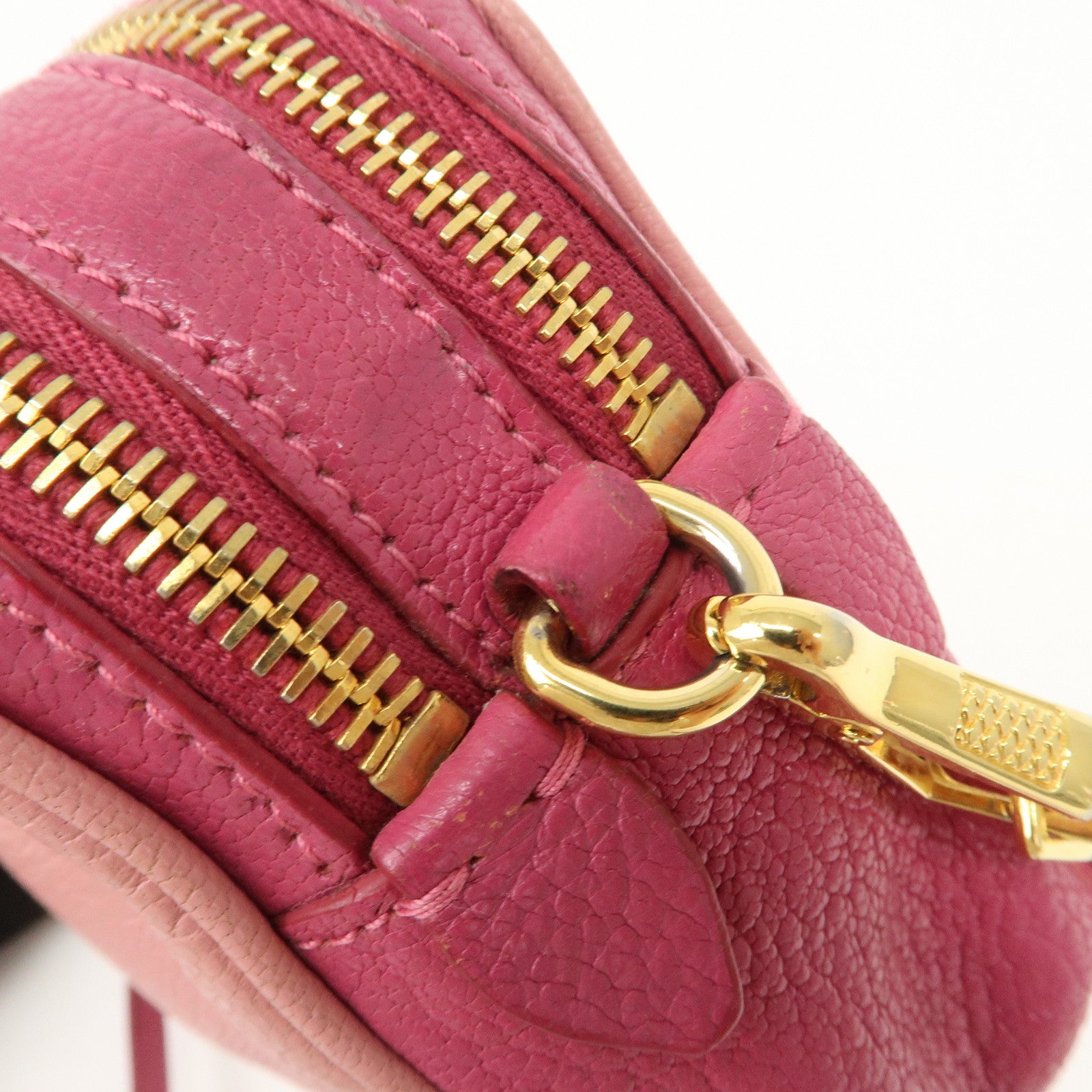 MIU MIU Leather Shoulder Bag Crossbody Bag Pink Used