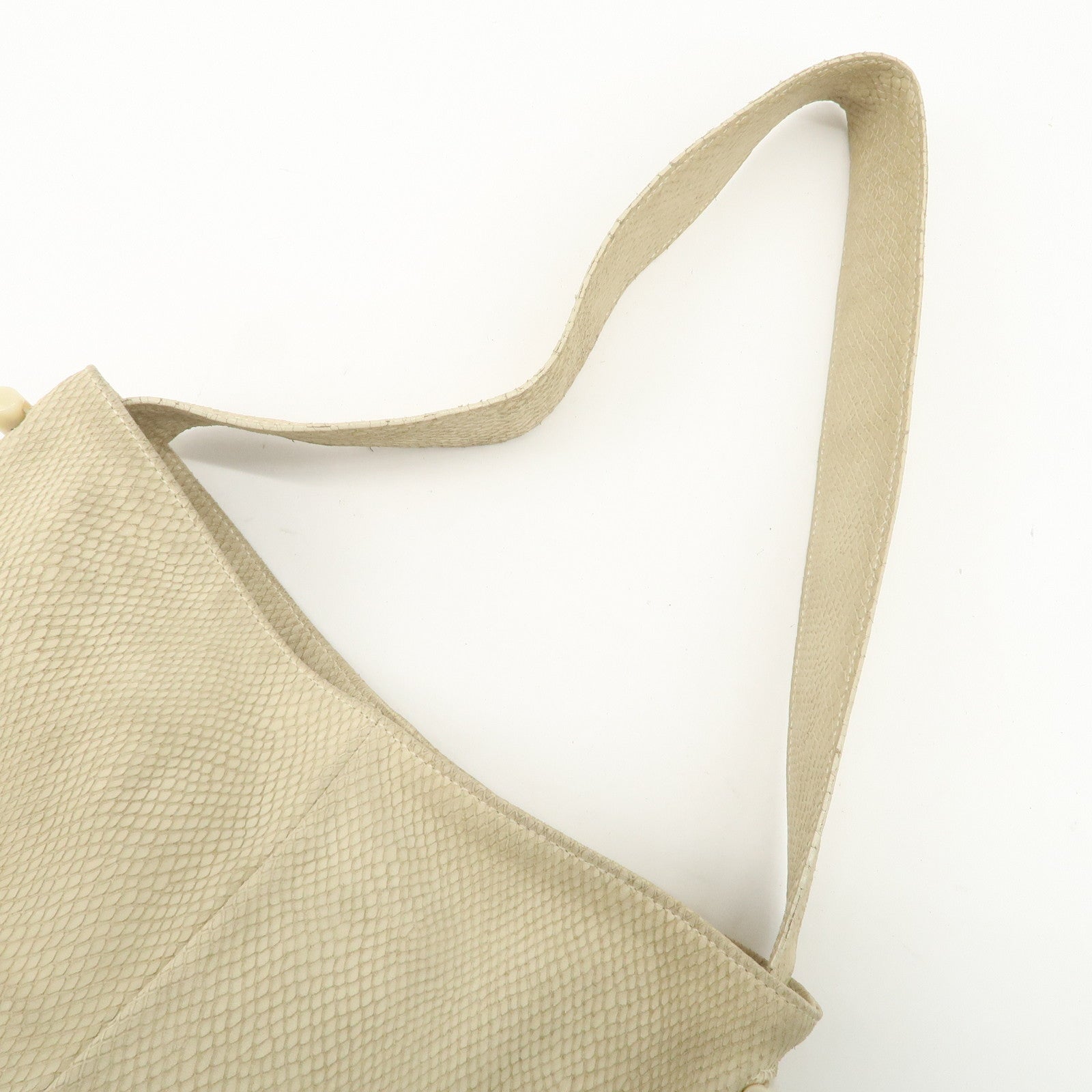 LOEWE Leather Shoulder Bag Hand Bag Ivory Gold Hardware