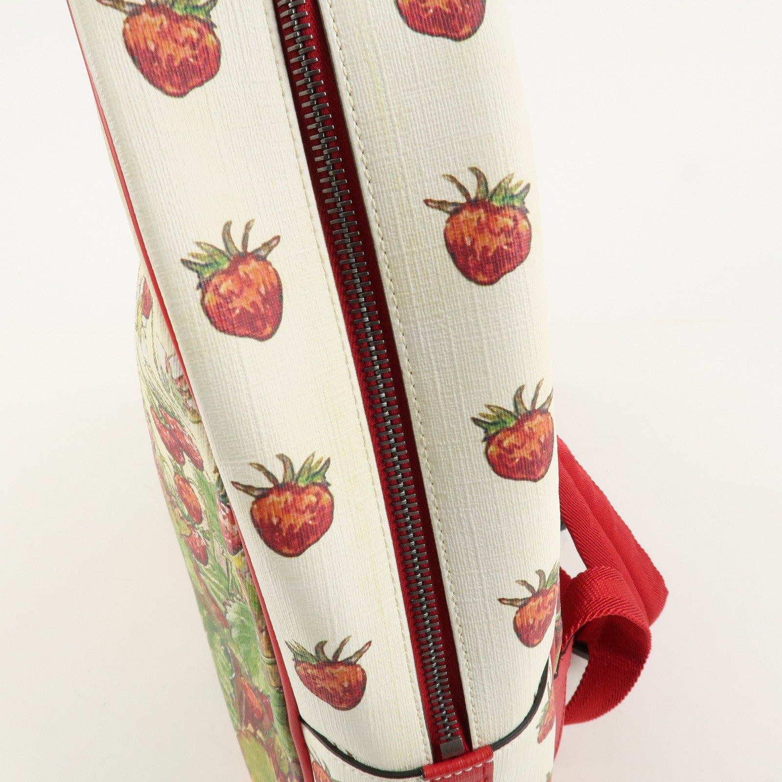 GUCCI Children's PVC Leather Back Pack Beige Red 433578 Used