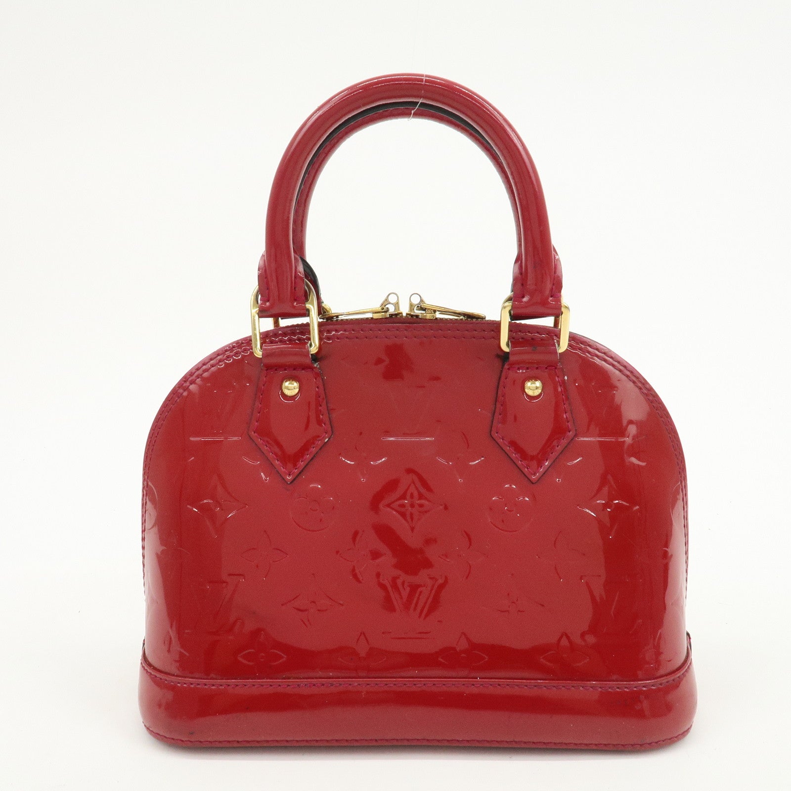Louis Vuitton Monogram Vernis Alma BB 2Way Hand Bag Rouge M91698