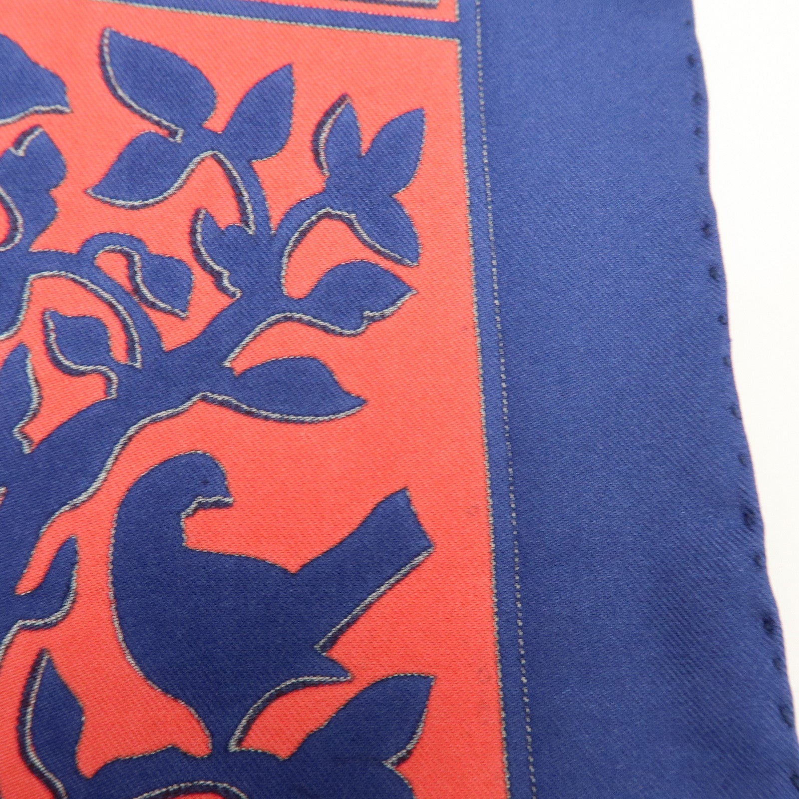 HERMES Carre 90 Silk 100% Scarf EARLY AMERICA Navy Red Brown