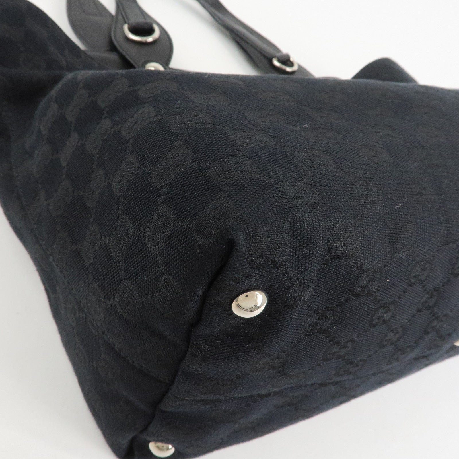 GUCCI Guccissima Leather Horsebit Tote Bag Black 229852 Used