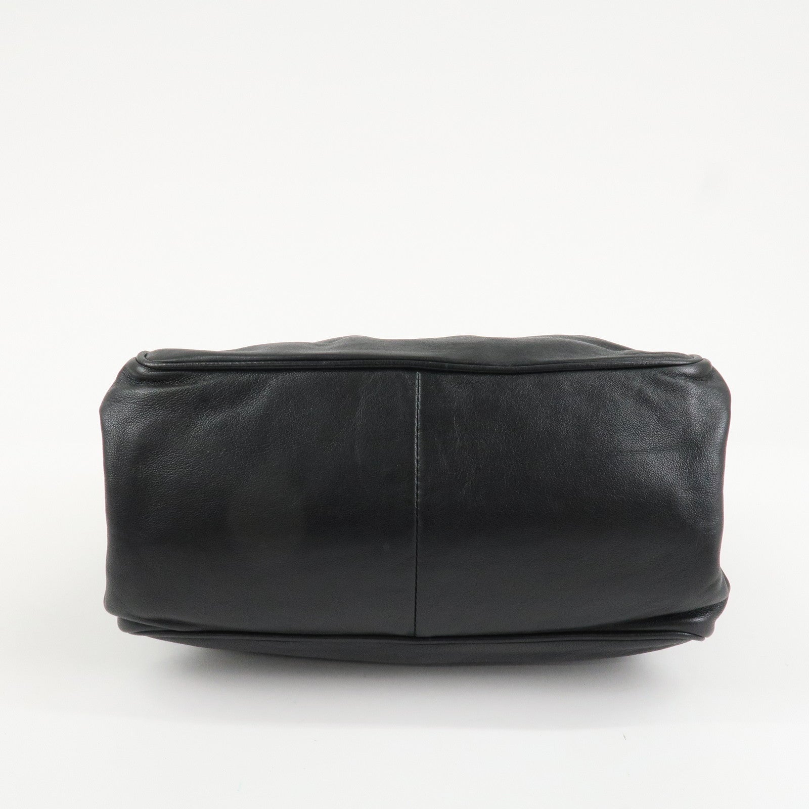 LOEWE Anagram Leather Shoulder Bag Black Gold Hardware Used