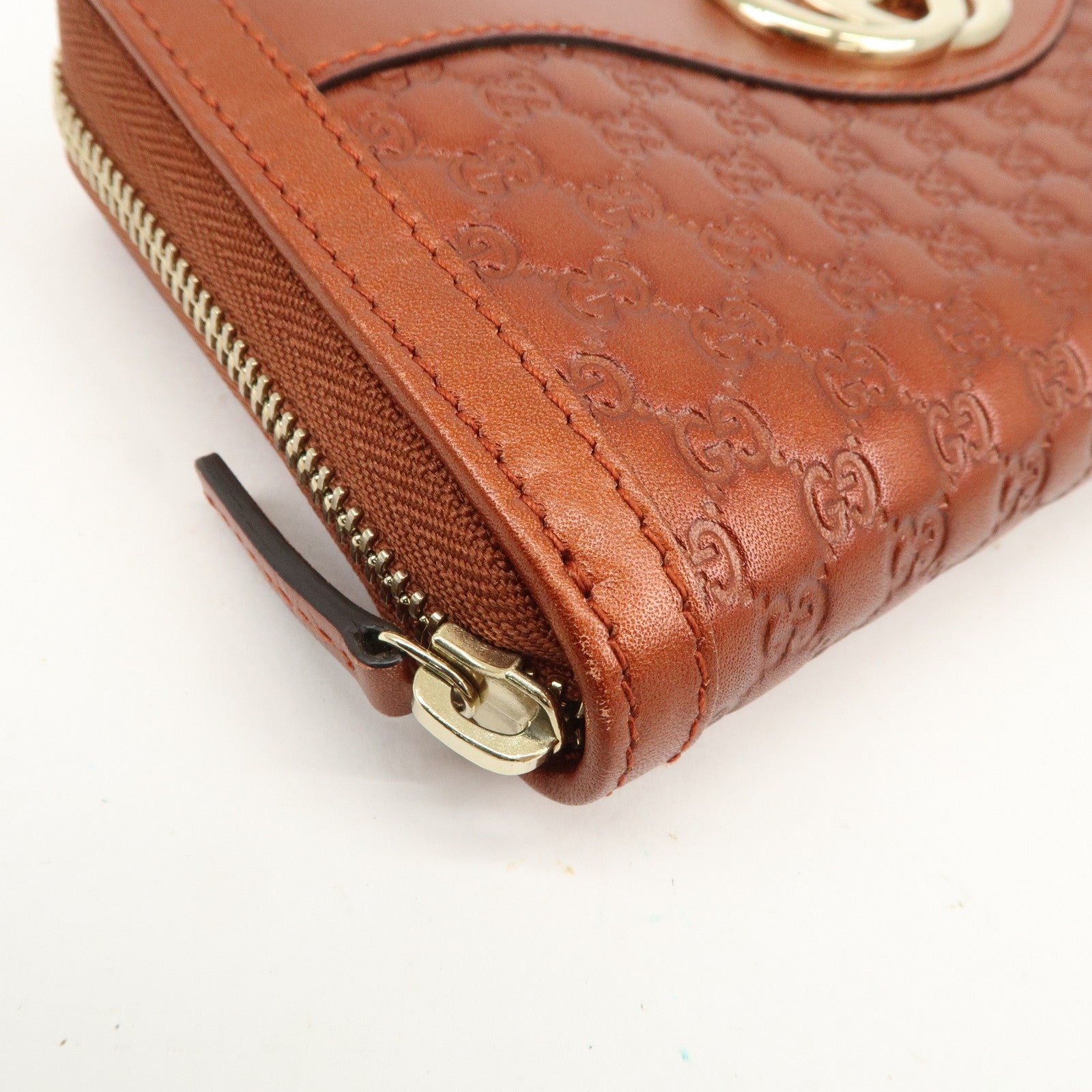 GUCCI Sukey Interlocking G Micro Guccissima Zippy Wallet 308012