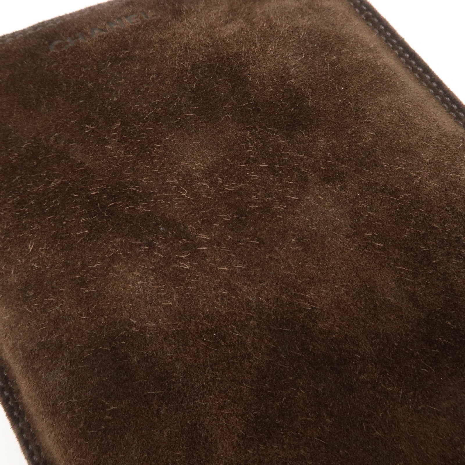 CHANEL Suede Shoulder Bag Crossbody Bag Dark Brown Used