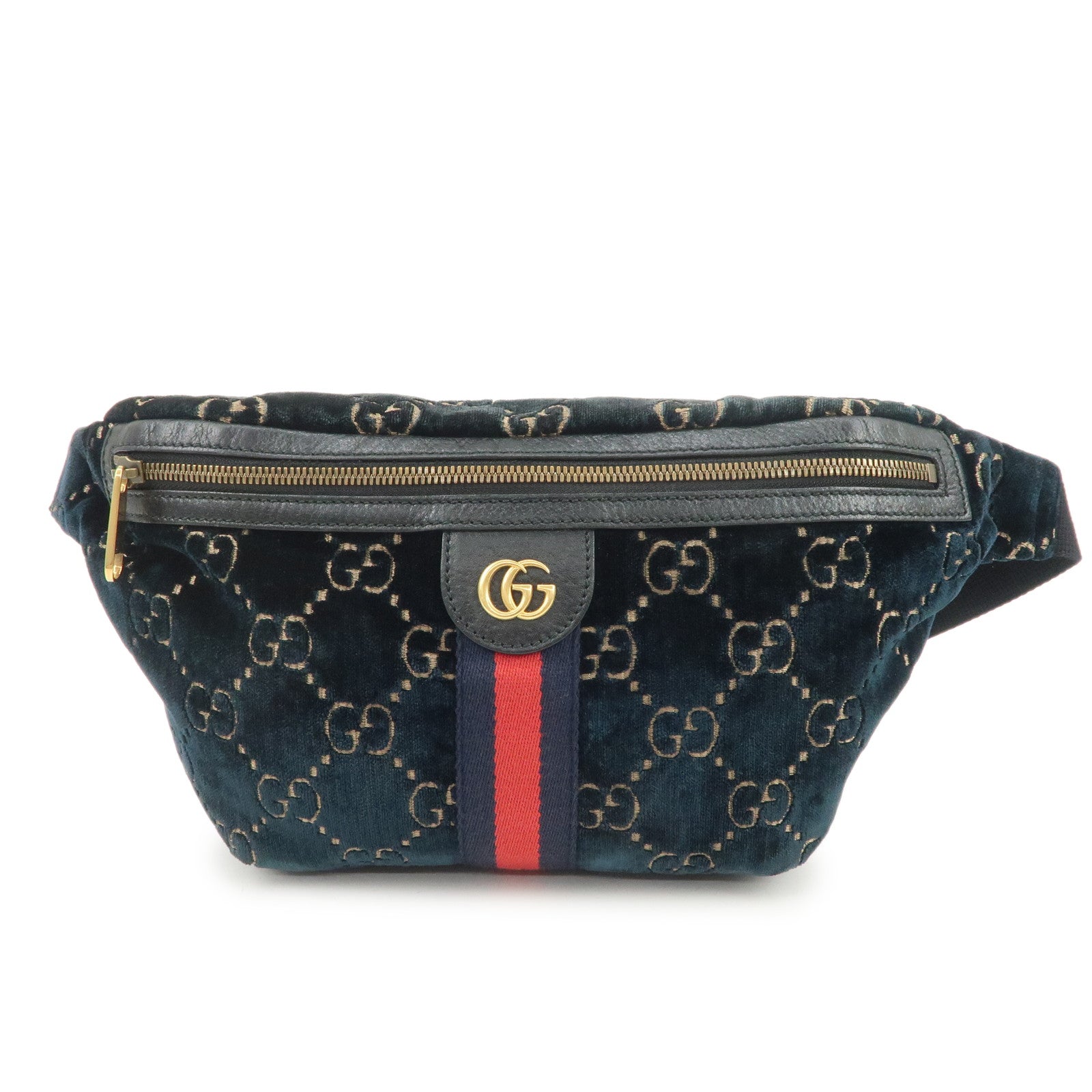 GUCCI Ophidia GG Velvet Leather Waist Bag Crossbody Bag 574968