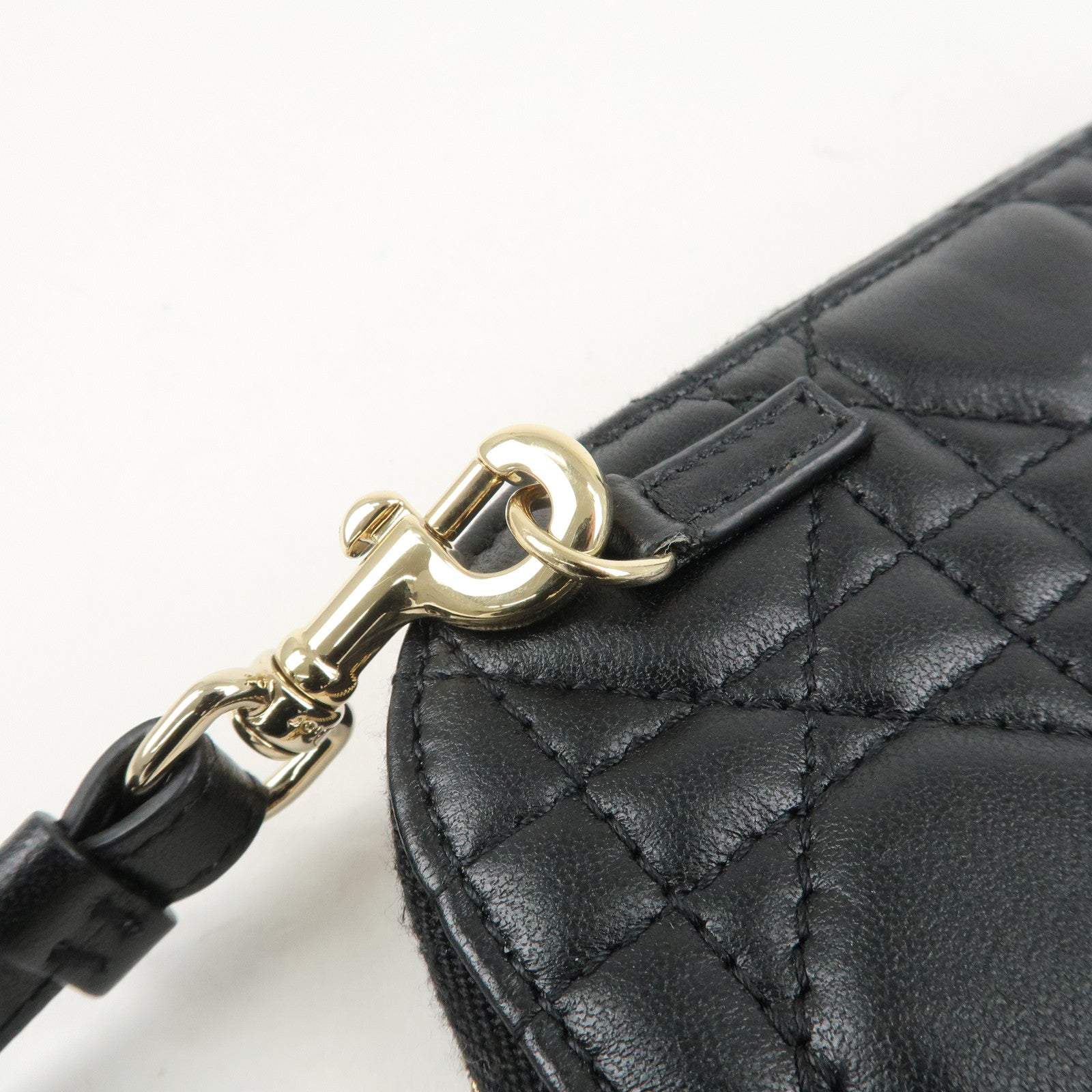 Christian Dior Lady Dior Call'in Dior Canage Lamb Skin Phone Holder Used