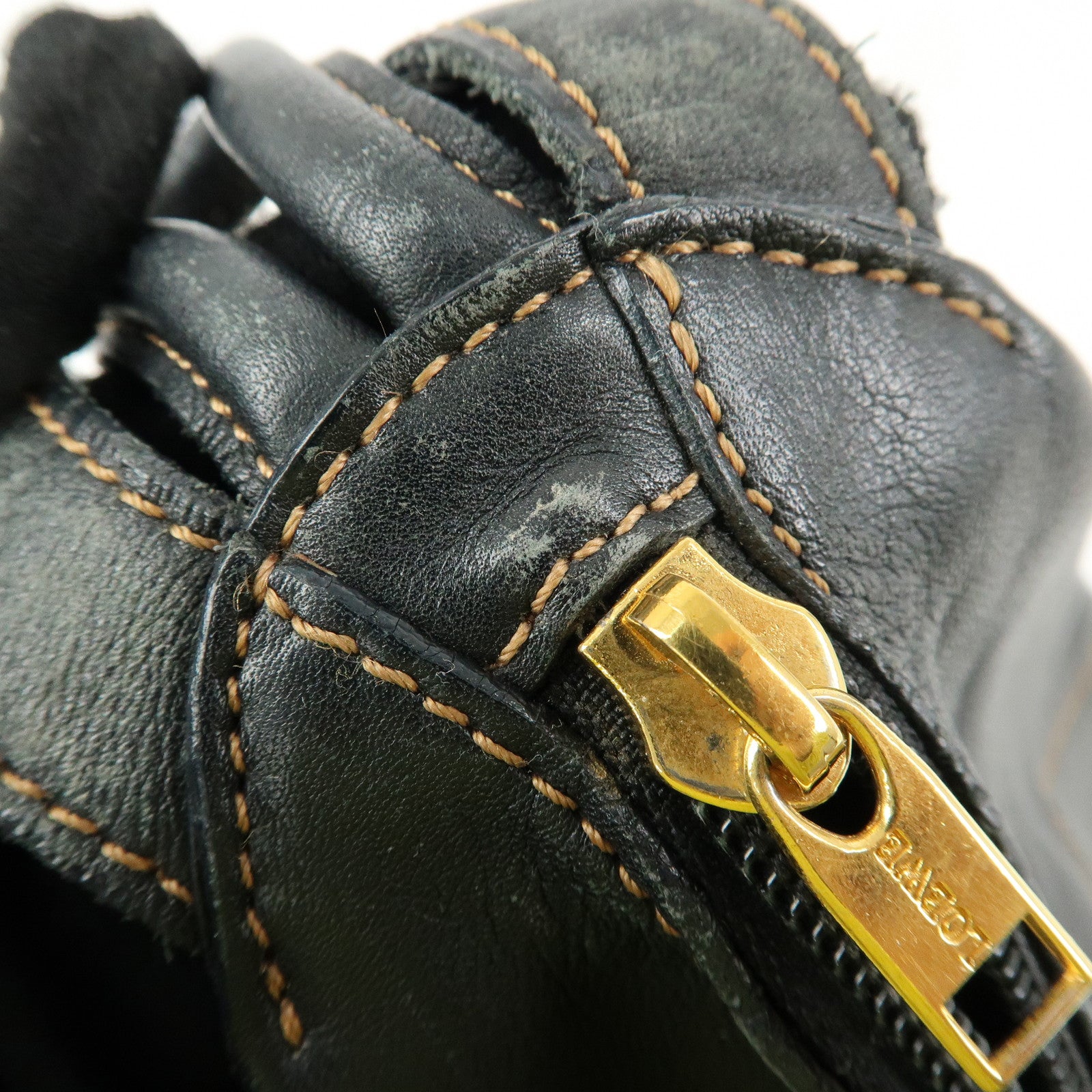 LOEWE Anton Calf Leather Backpack Rucksack Black