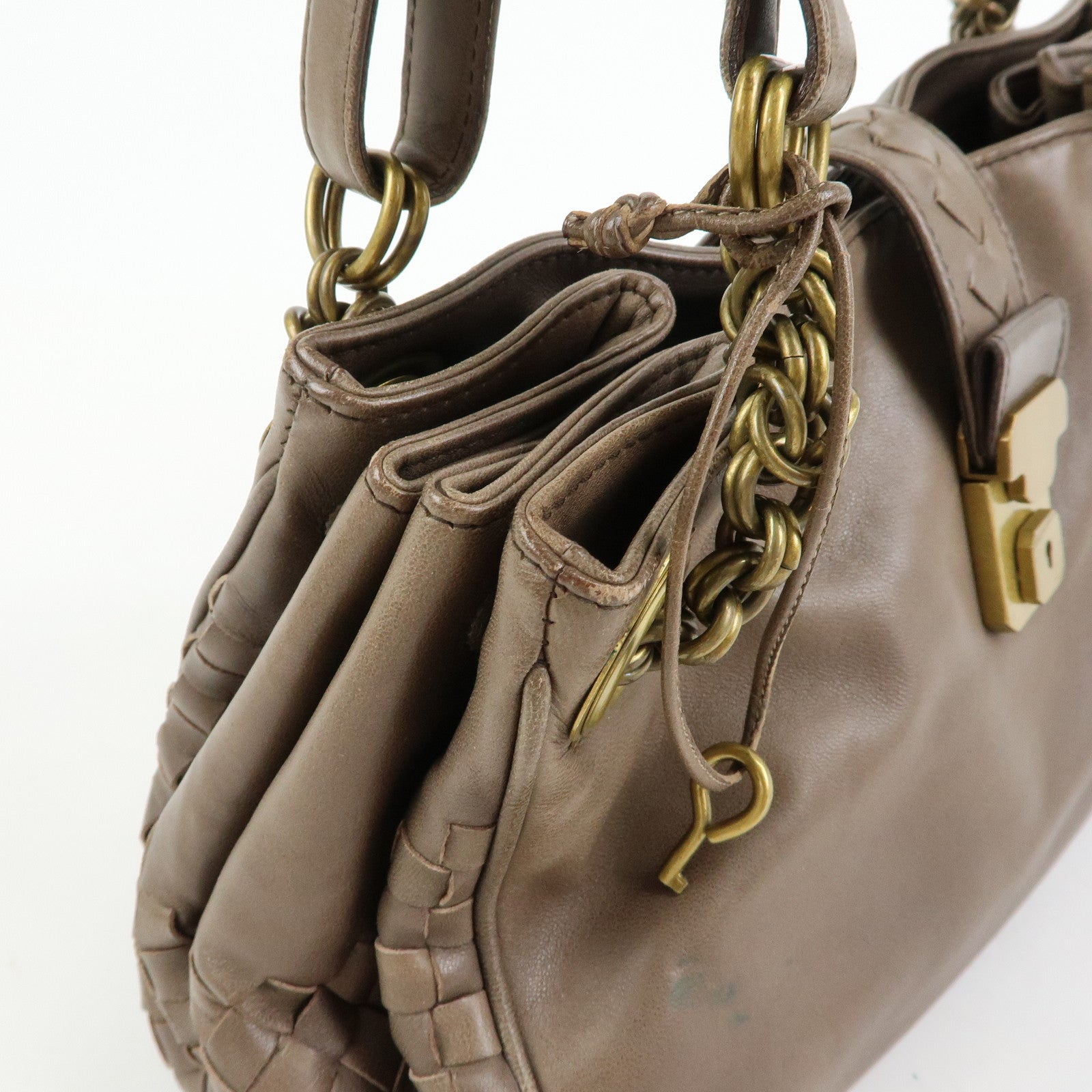 BOTTEGA VENETA Intrecciato Leather Hand Shoulder Bag Brown 162114
