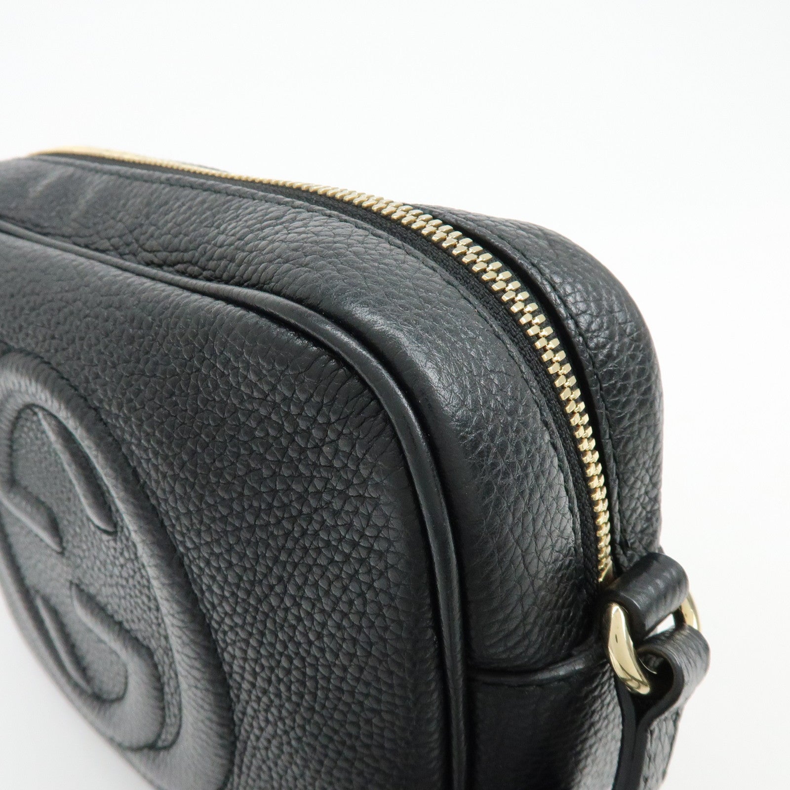 GUCCI SOHO Leather Shoulder Crossbody Bag Black 308364