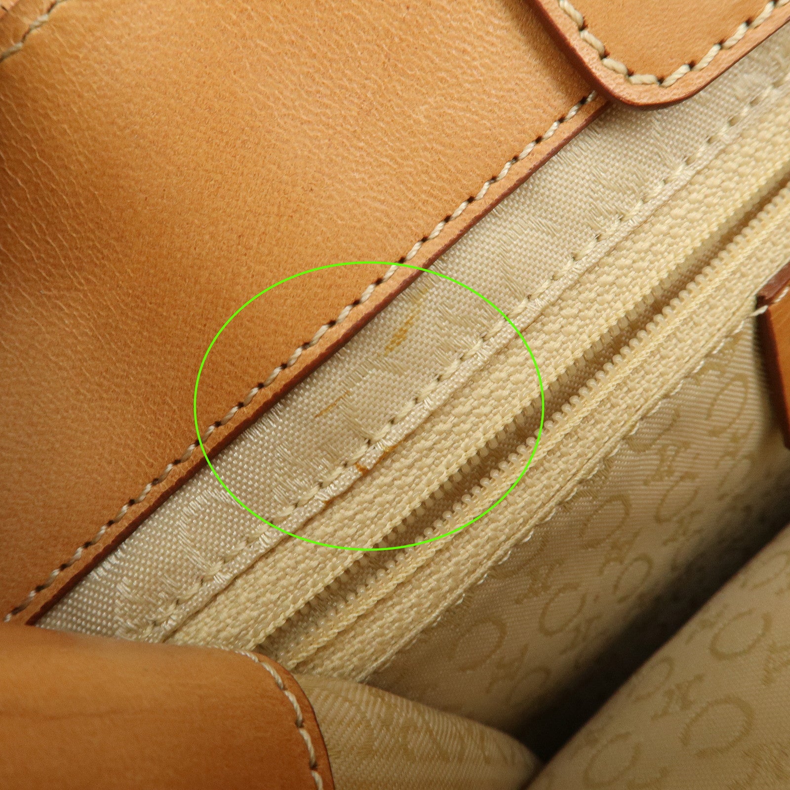 CELINE C Macadam Suede Leather Tote Bag Hand Bag Orange Light Brown