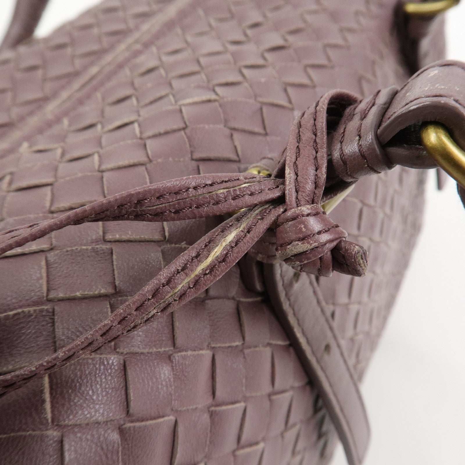 BOTTEGA VENETA Intrecciato Leather Boston Bag Purple 173398
