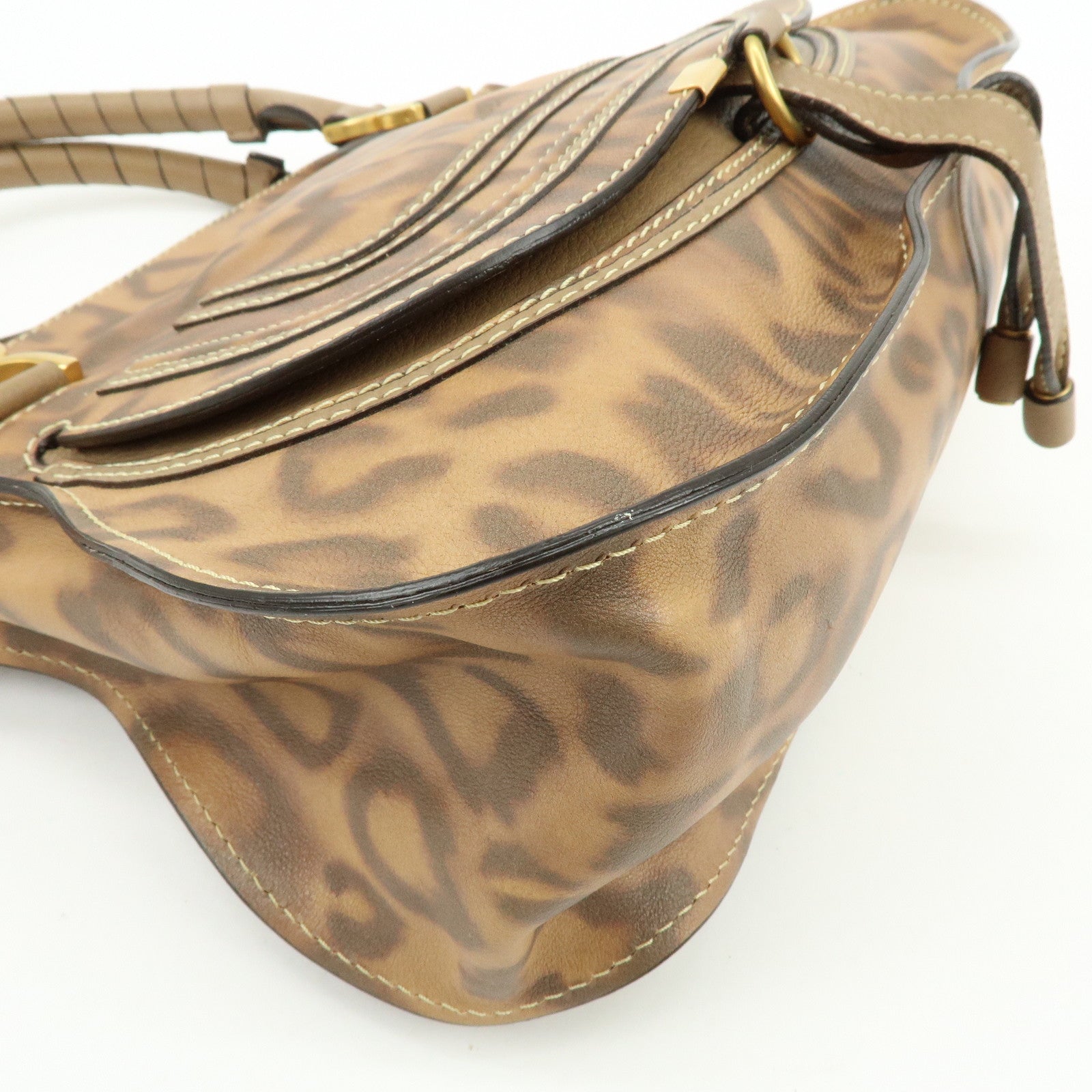 Chloe Marcie Leather Hand Bag Leopard Brown Limited Edition
