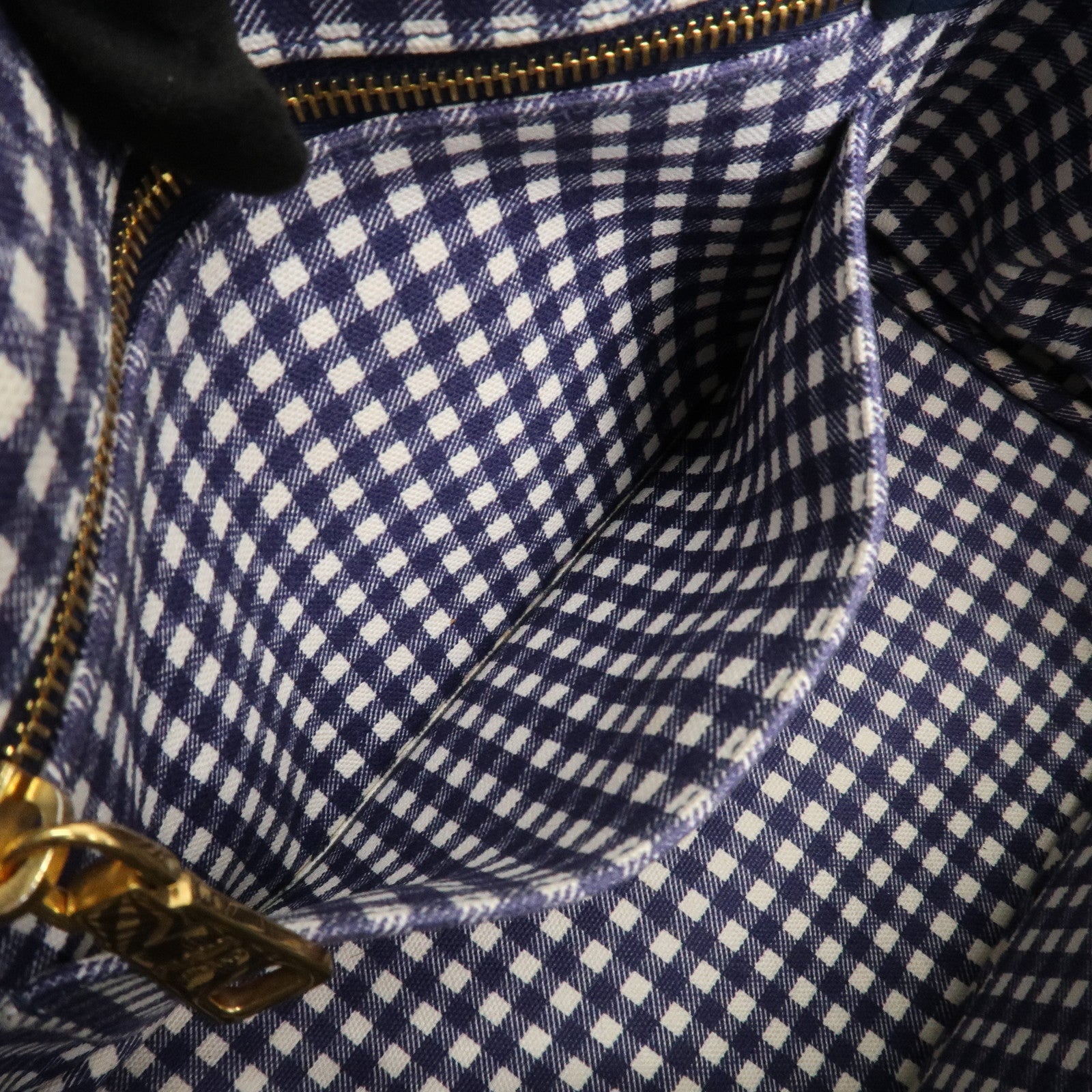 PRADA Canapa Mini Denim 2Way Hand Bag Tote Bag Navy 1BG439