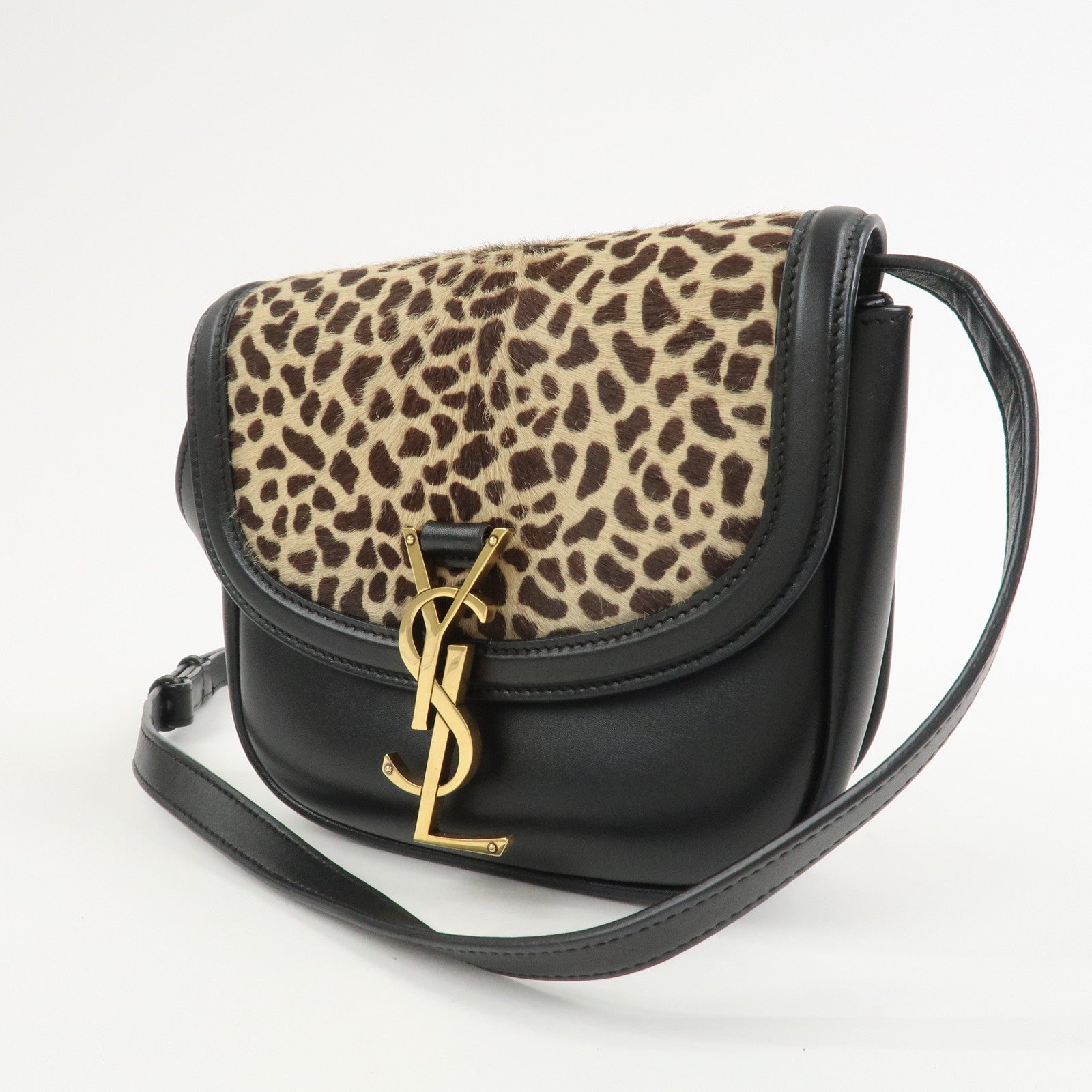 SAINT LAURENT PARIS Cassandre KaiaSmall Leopard Shoulder Bag 619740