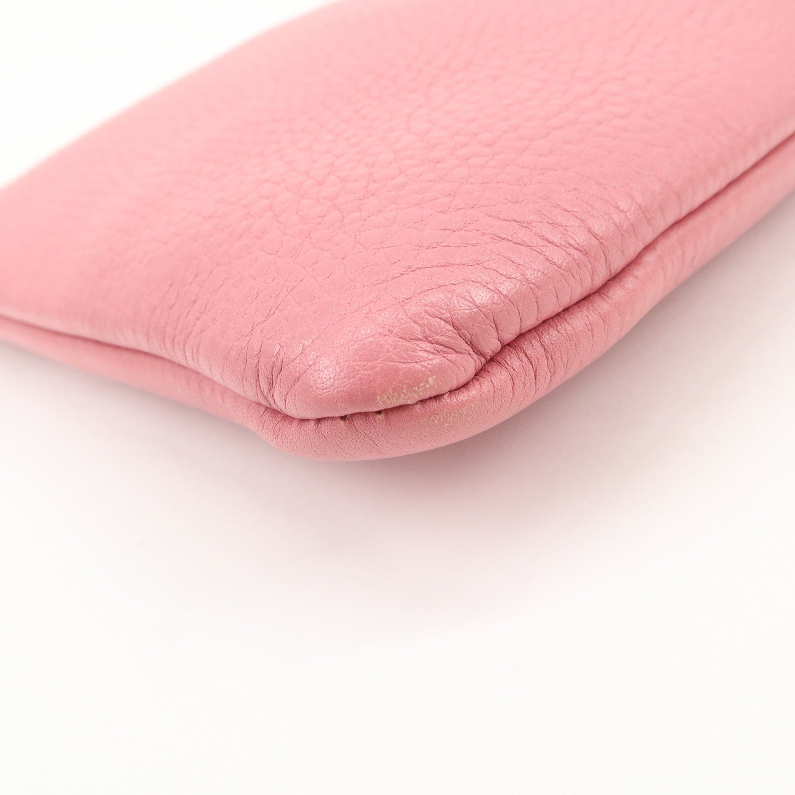 GUCCI Bamboo Leather Hand Bag Clutch Bag Pouch Pink