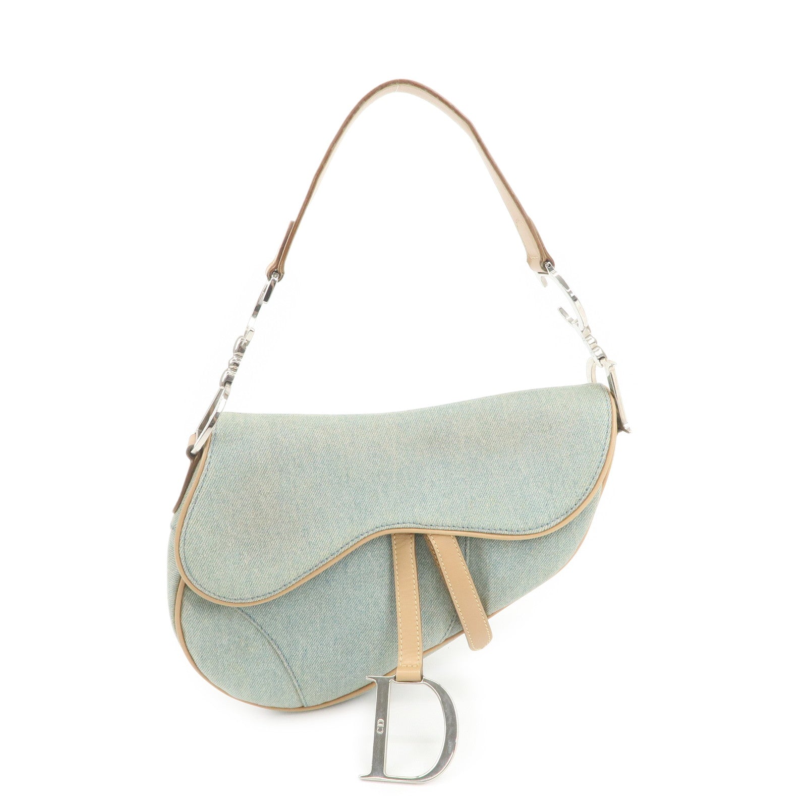 Christian Dior Saddle Denim Leather Shoulder Bag Crossbody Bag