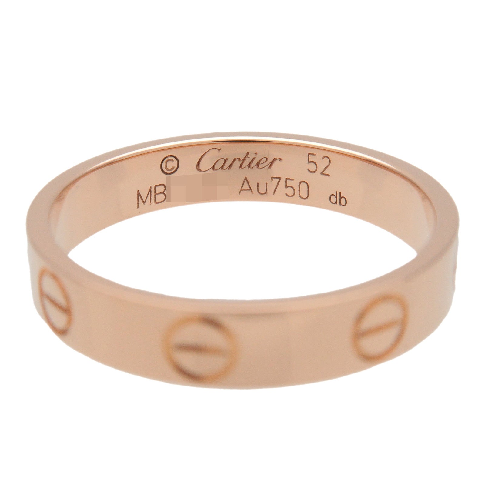 Cartier Mini Love Ring #52 750PG Rose Gold US6-6.5 EU52 HK13.5