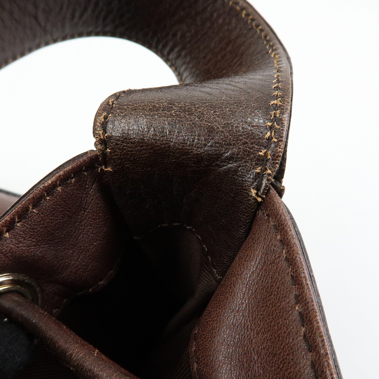 GUCCI Interlocking G Guccissima Leather Shoulder Bag Brown 223951