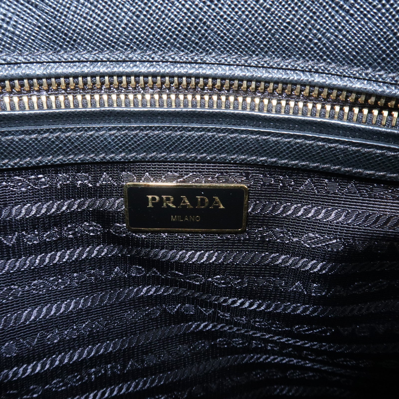 PRADA Triangle Logo Saffiano Leather 2Way Shoulder Bag Black BN2863