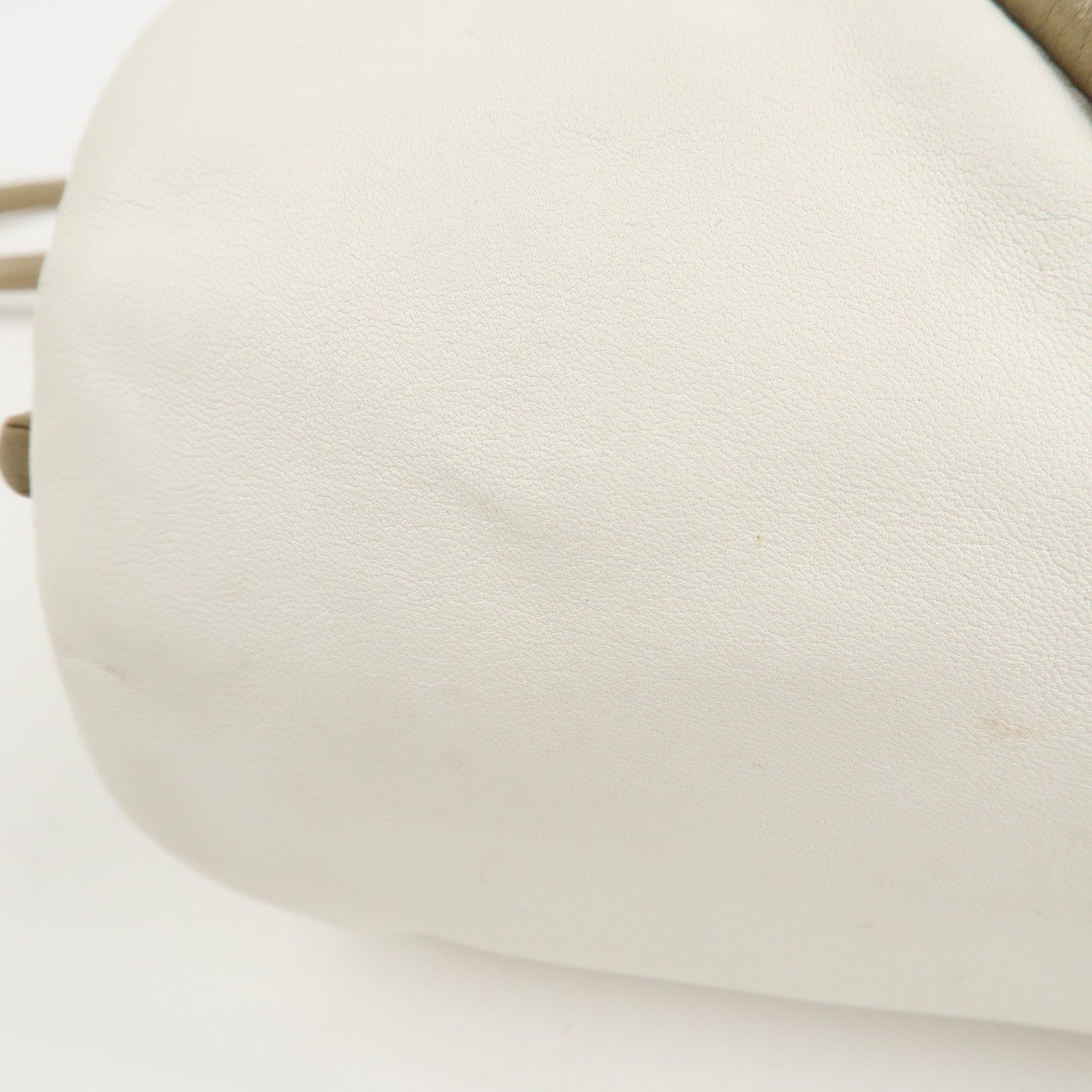 LOEWE Leather Shoulder Bag Crossbody Bag Beige White Used
