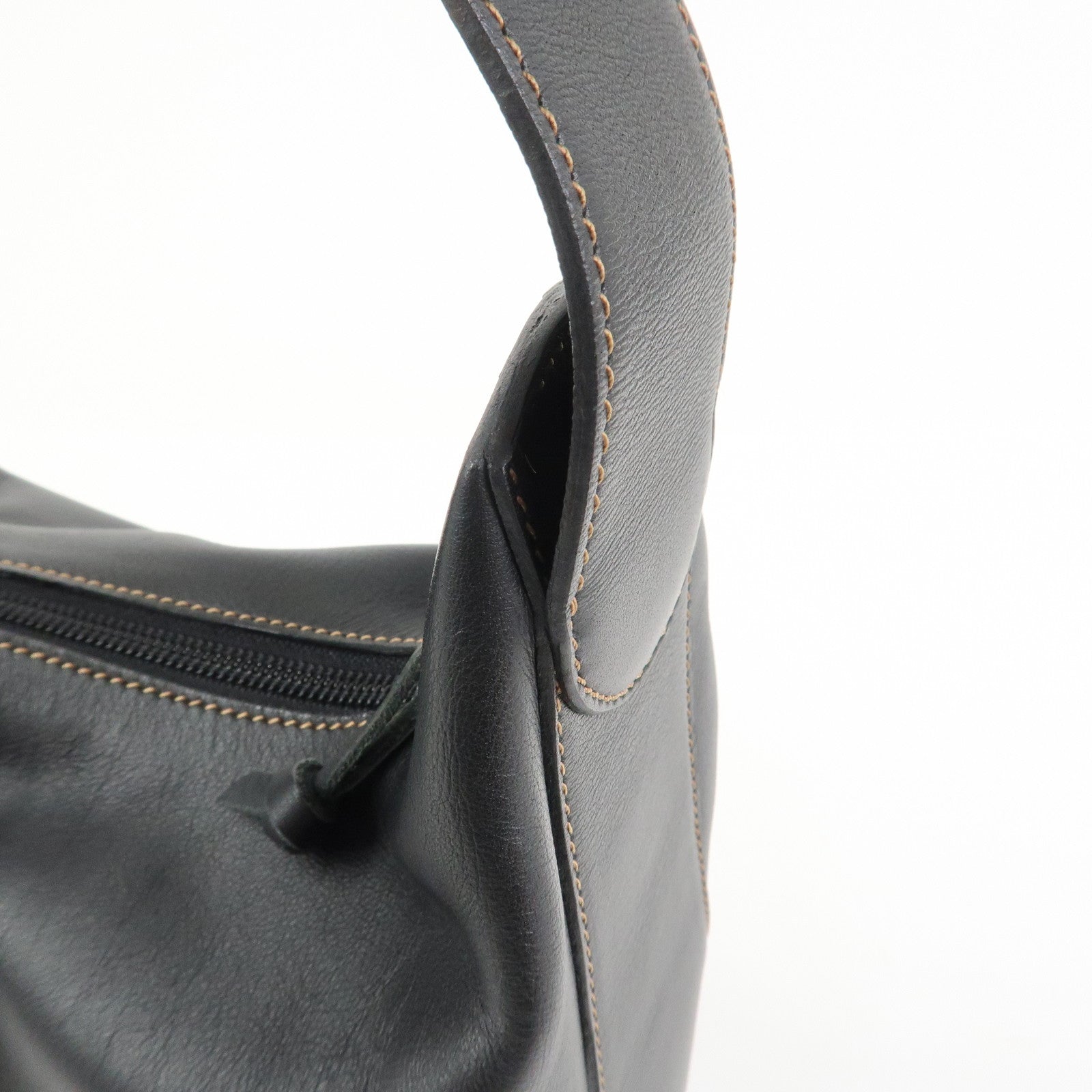 LOEWE Logo Leather Shoulder Bag Hand Bag Crossbody Bag Black