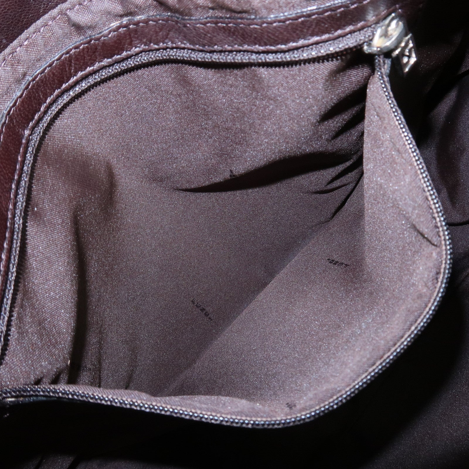 FENDI Pequin Logo Canvas Leather Shoulder Bag Hand Bag Brown 26652