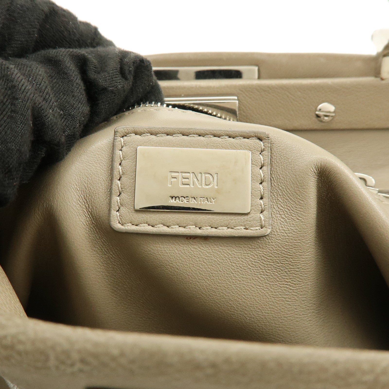 FENDI Mini Peekaboo 2Way Shoulder Bag Hand Bag Brown 8BN244
