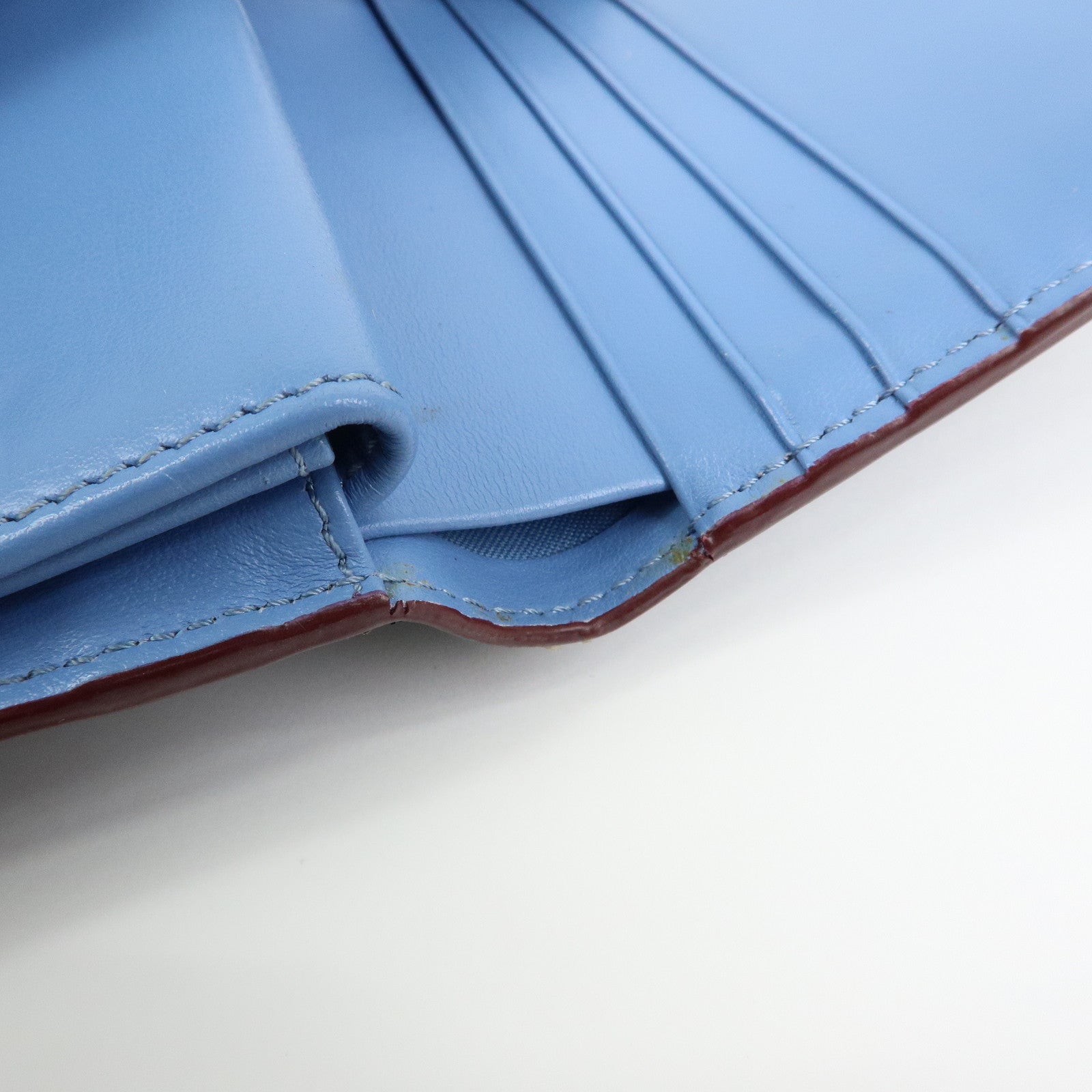 FENDI F is FENDI Leather Bi-fold Compact Wallet Gray 8M0387