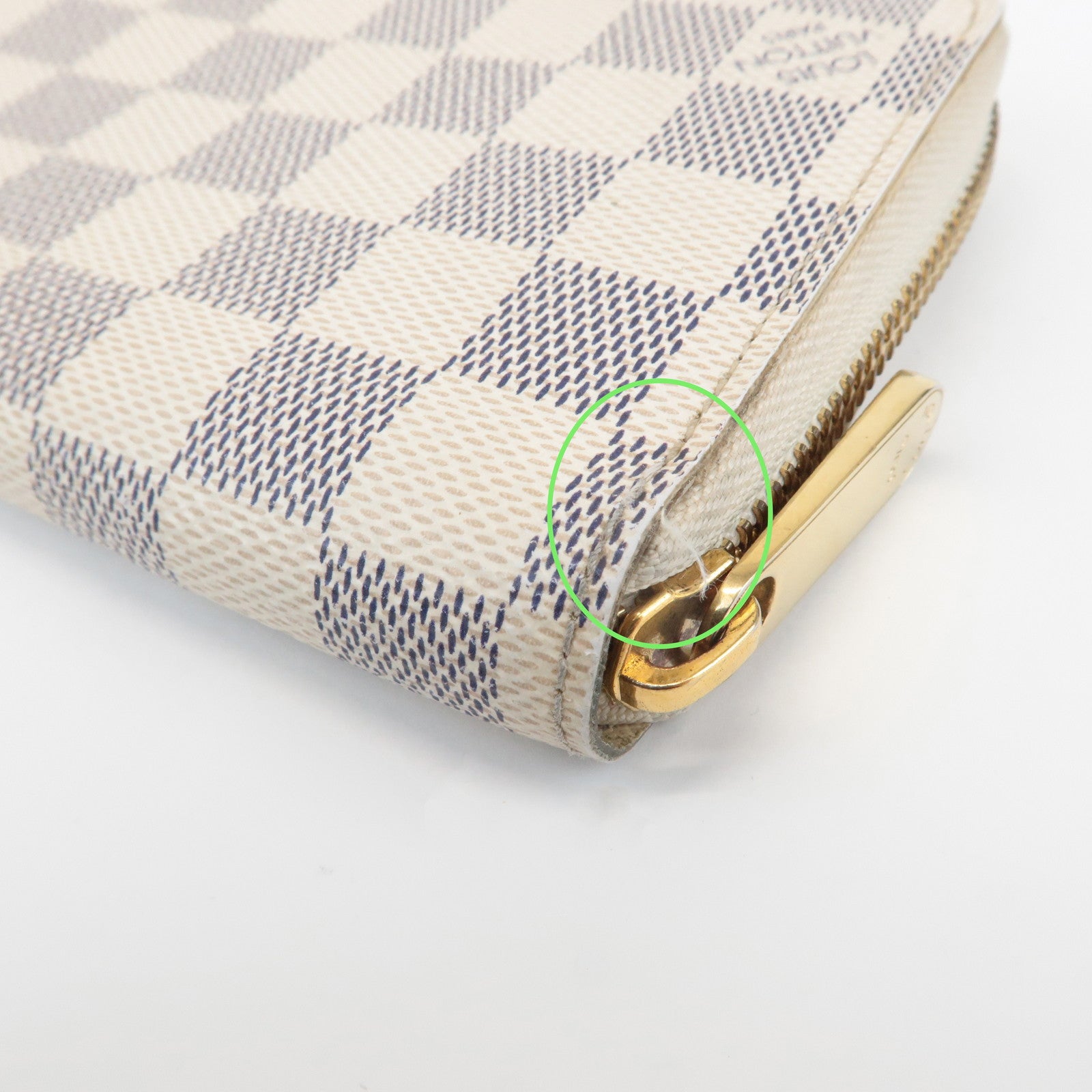 Louis Vuitton Damier Azur Round Zippy Wallet Long Wallet N60019 Used