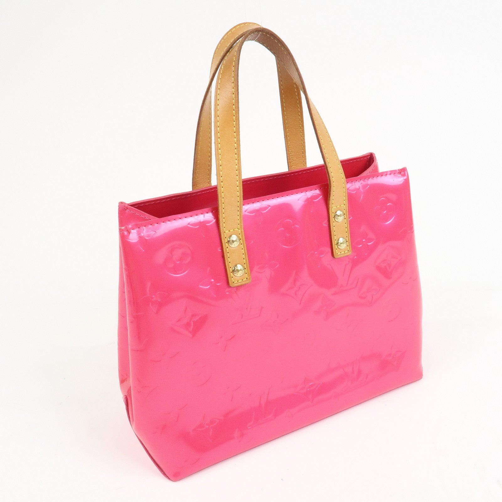 Louis Vuitton Monogram Vernis Lead PM Hand Bag Fuchsia Pink M91221