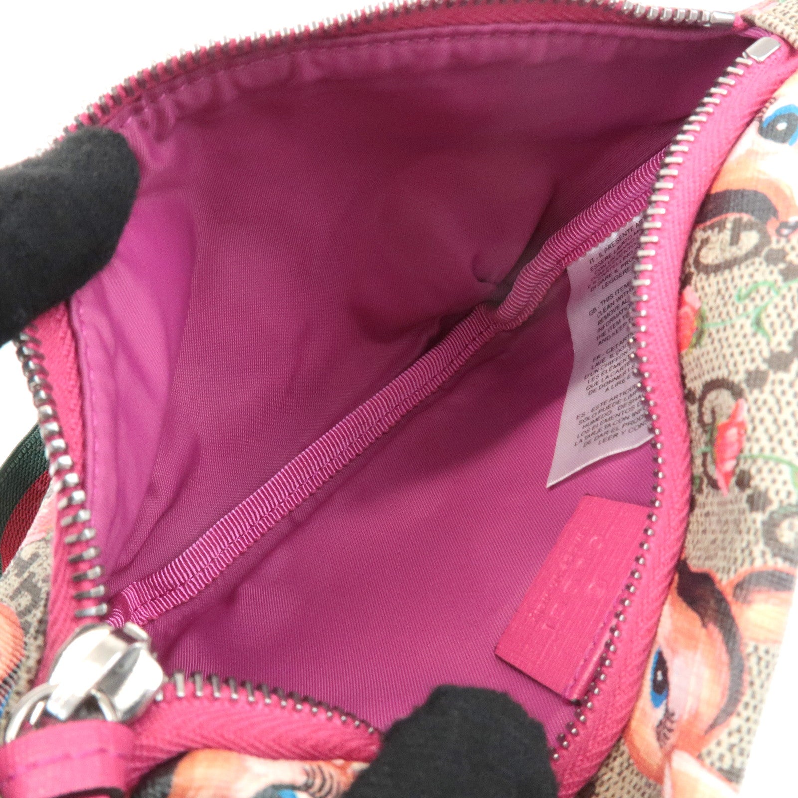 GUCCI GG Supreme Childrens Bambi Floral Waist Bag Beige Pink 502095 Used