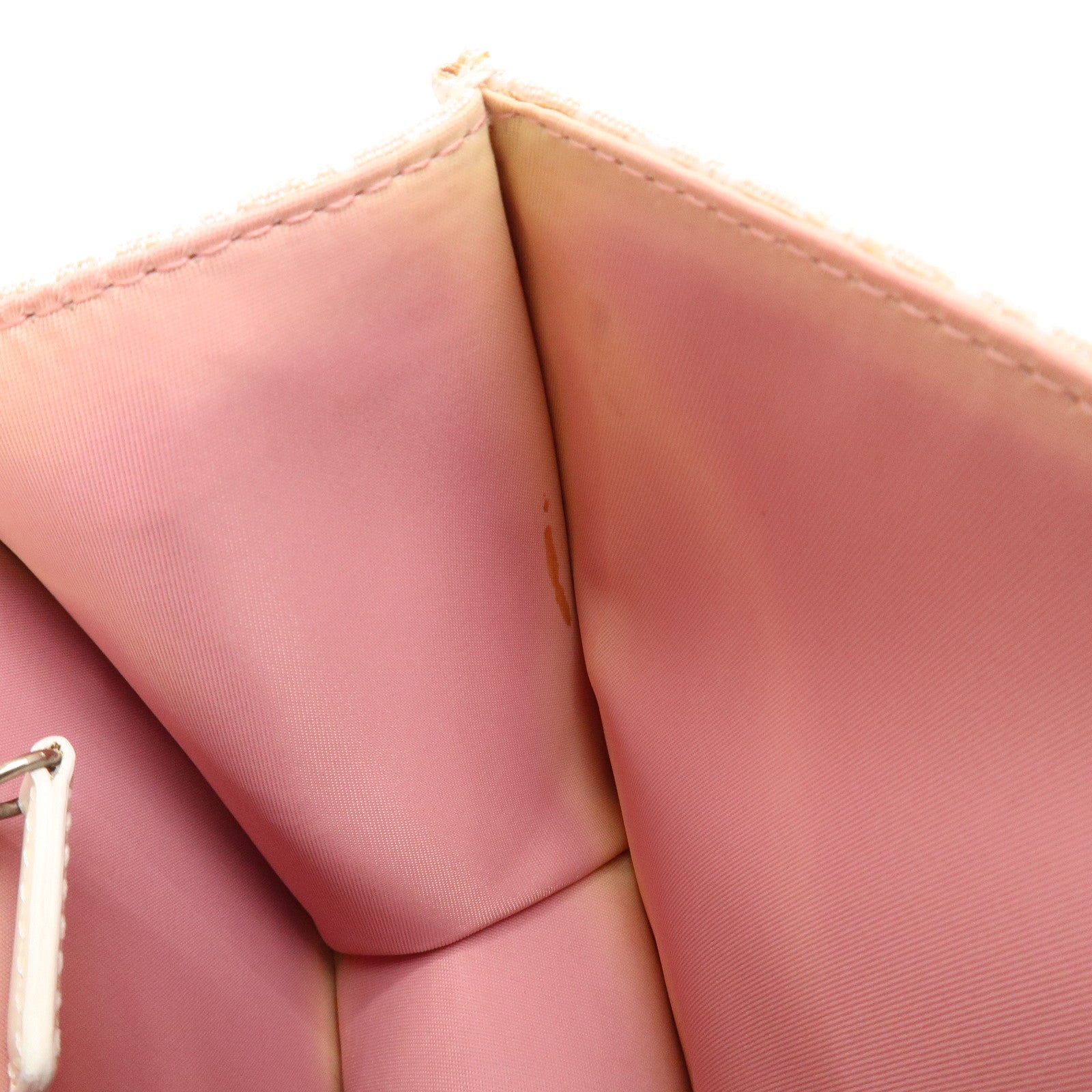 Christian Dior Trotter Canvas Leather Hand Bag Shoulder Bag Pink