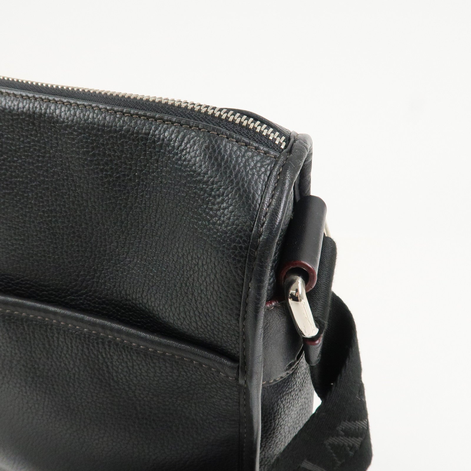 LOEWE Anagram Leather Shoulder Bag Crossbody Bag Black