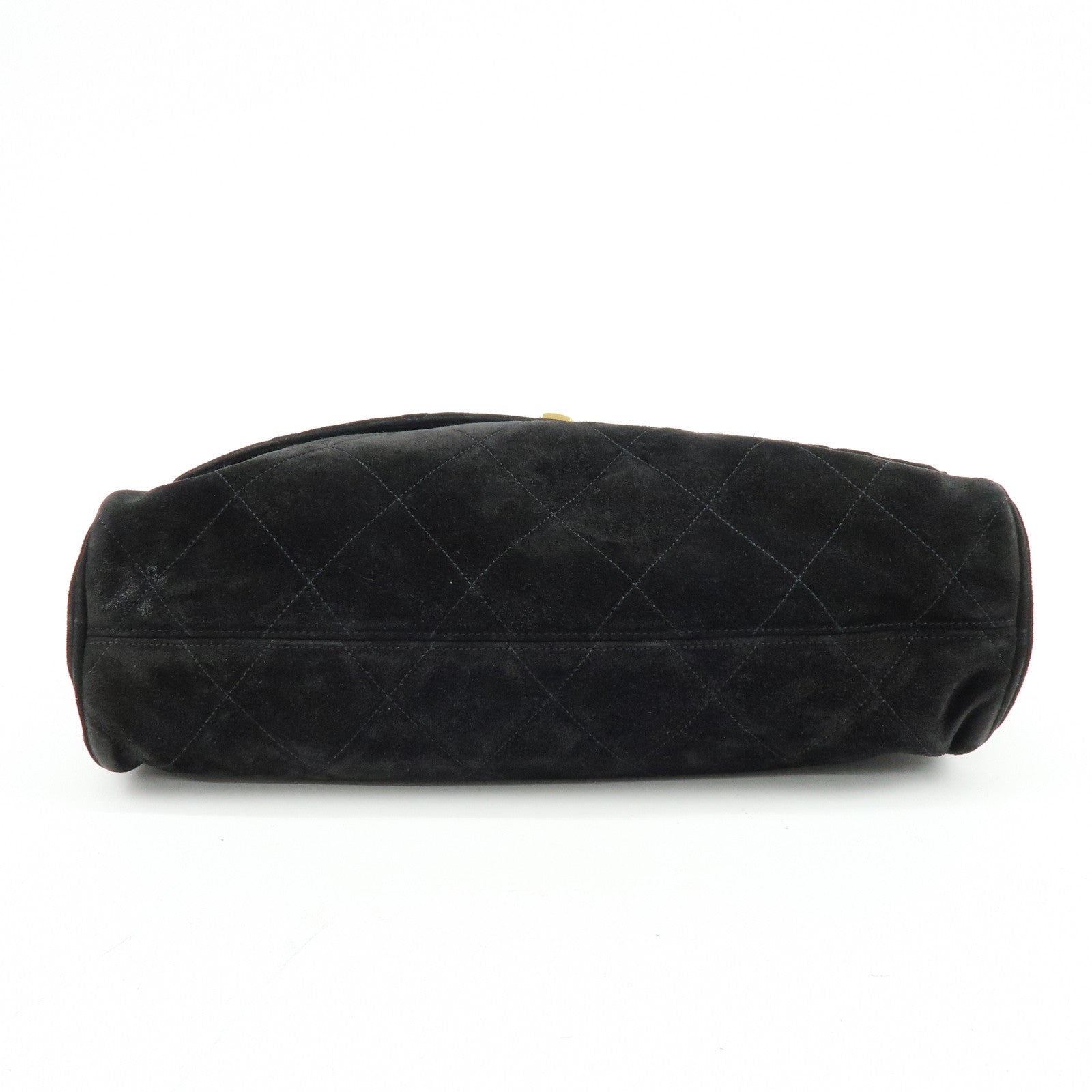 CHANEL Matelasse COCO Mark Suede Lamb Skin Shoulder Bag Black