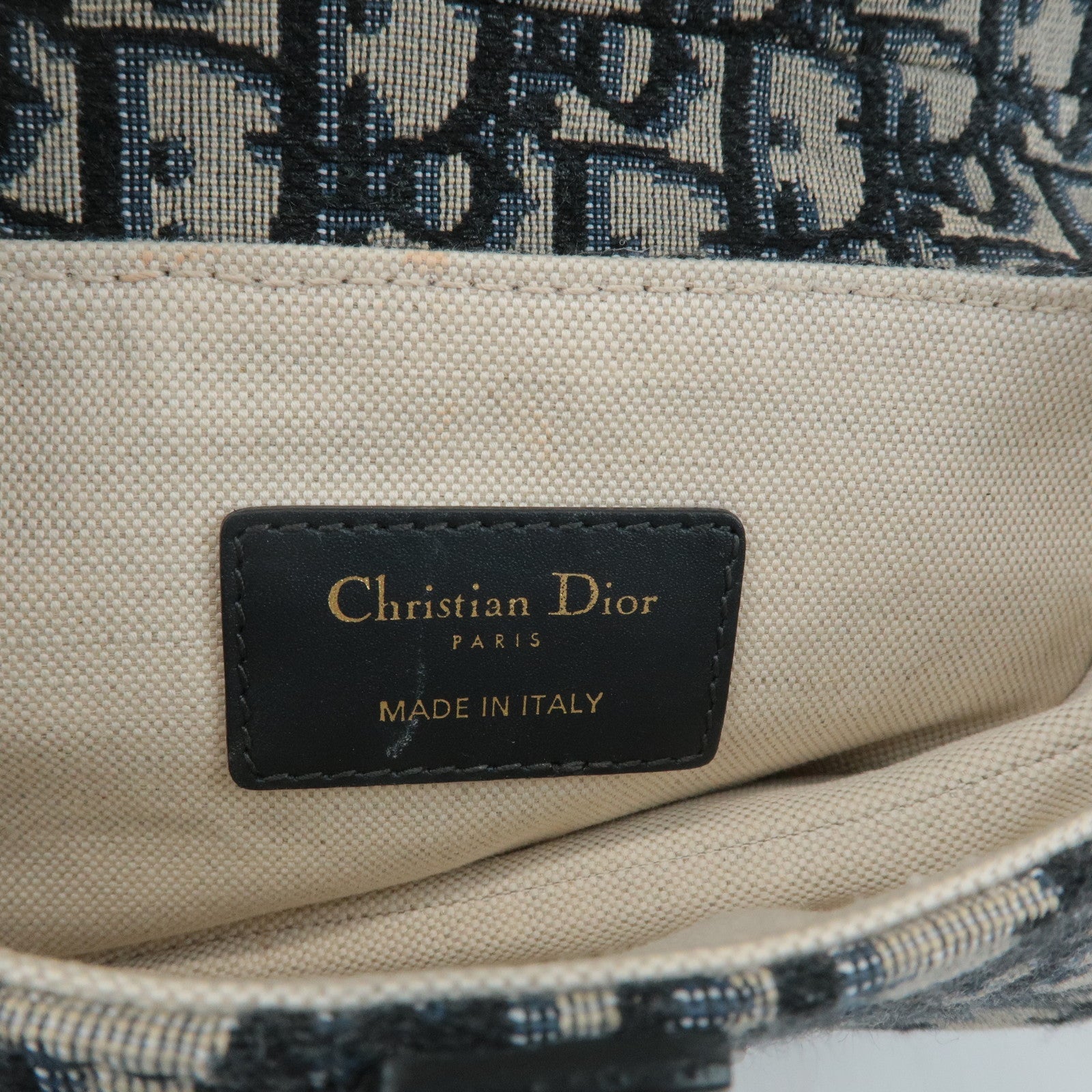 Christian Dior Trotter Jacquard Leather Saddle Mini Shoulder Bag