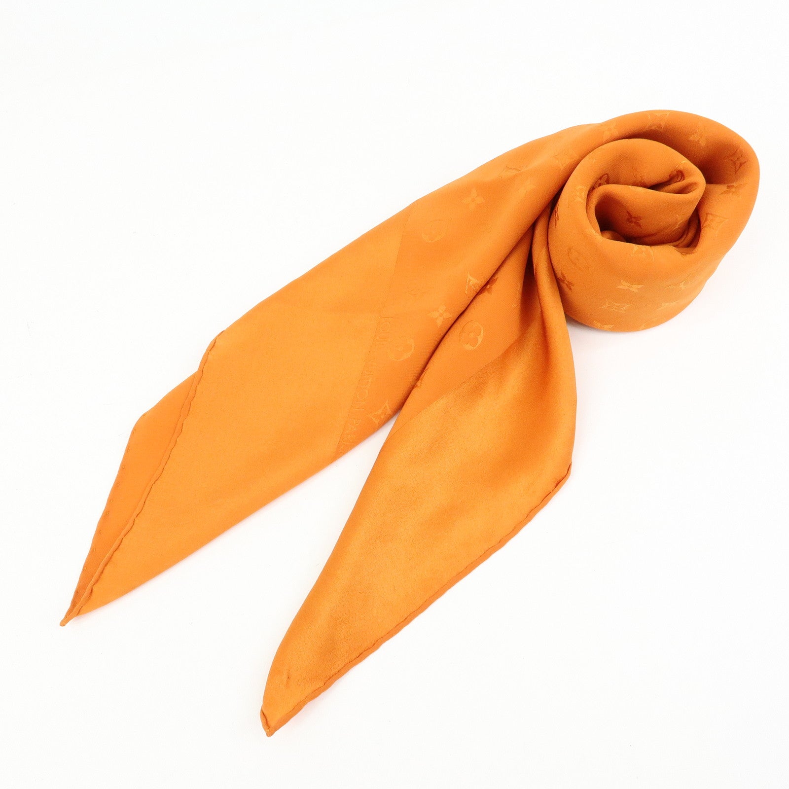 Louis Vuitton Monogram Silk 100% Scarf Orange