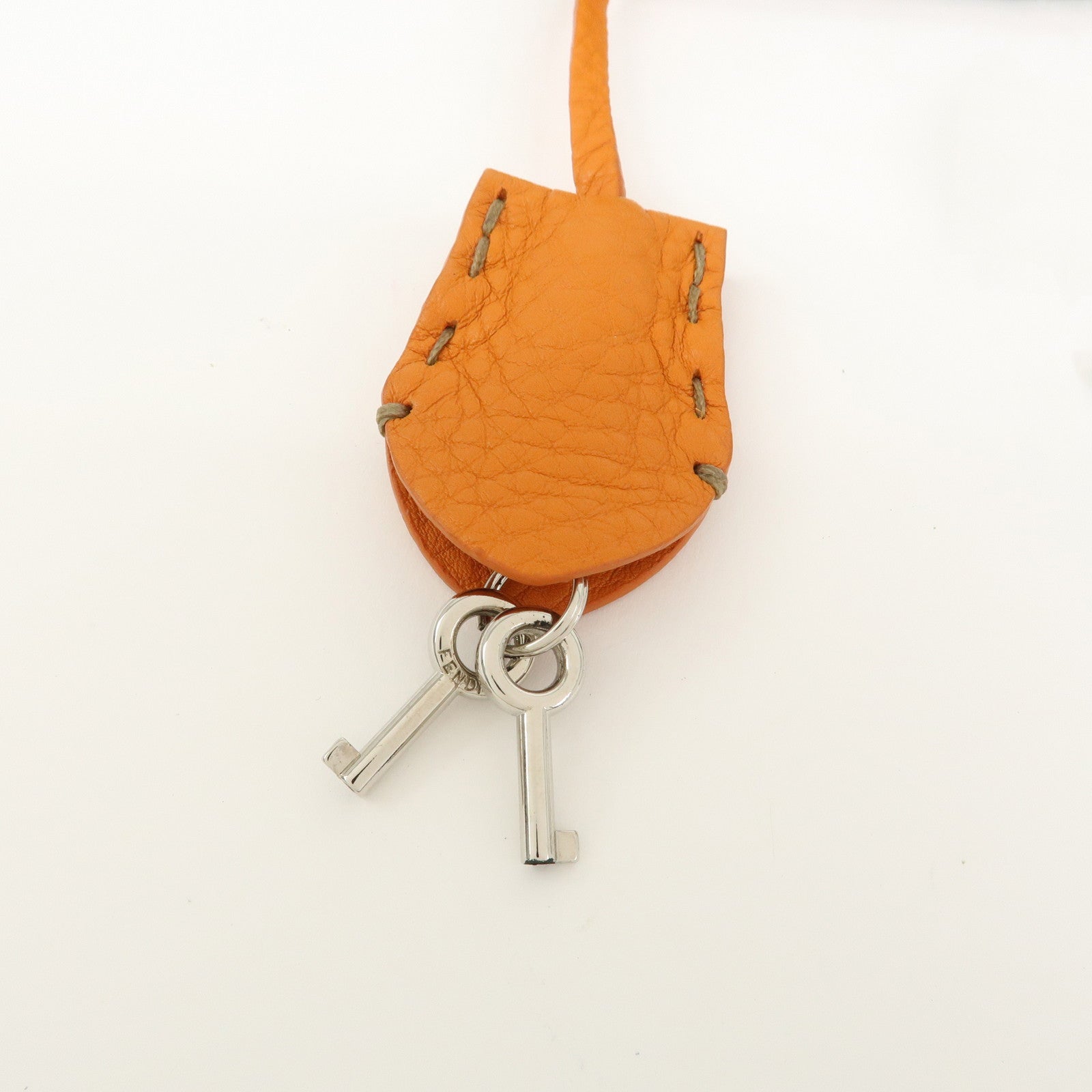 FENDI Selleria Carla Leather Tote Bag Shoulder Bag Gray 8BH257