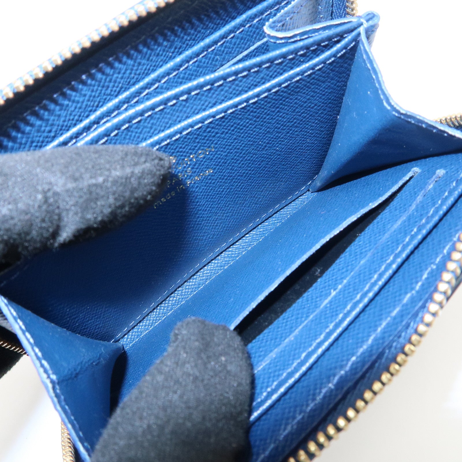 Louis Vuitton Monogram Denim Coin Case Compact Wallet Blue M81185