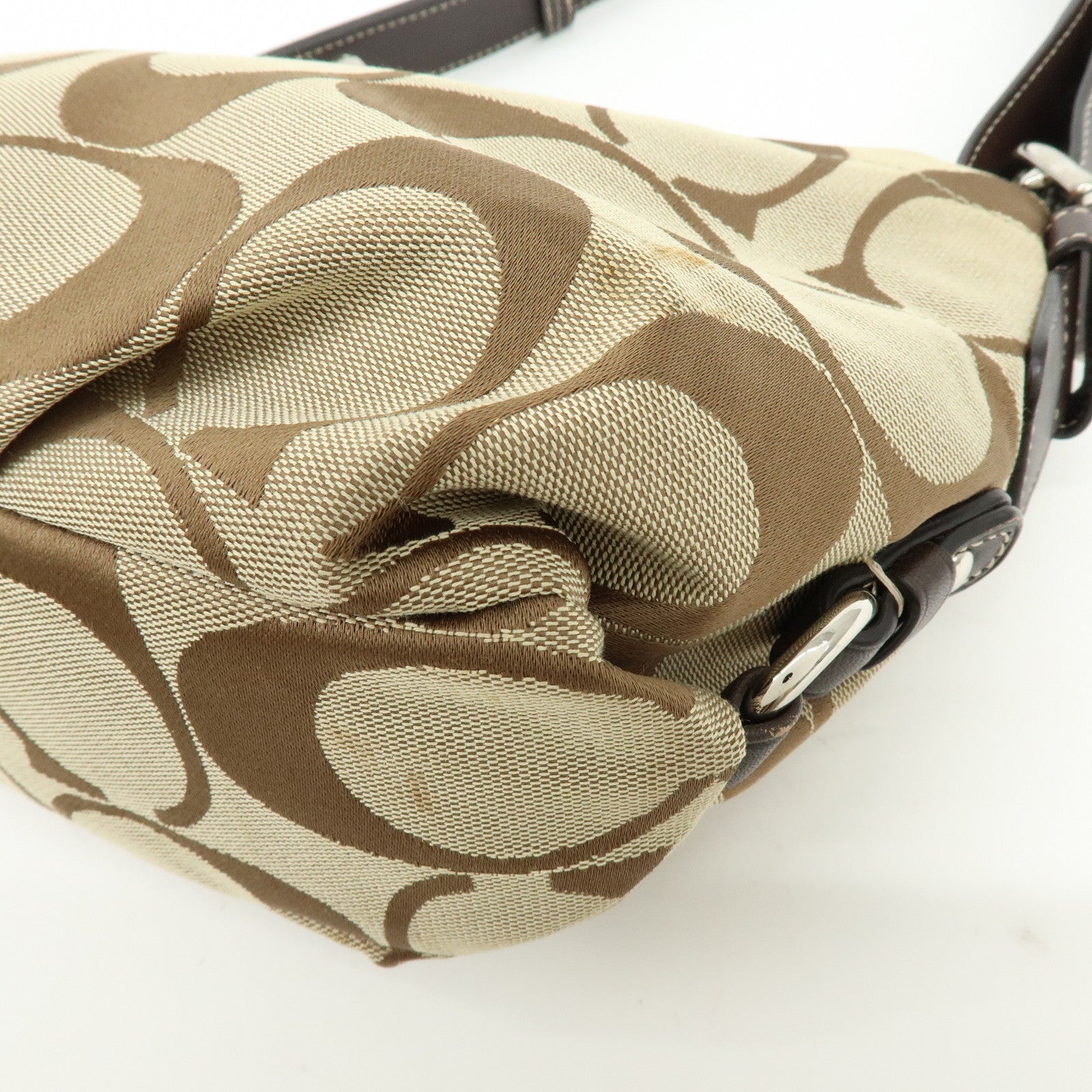 COACH Set of 2 Signature Poppy Canvas Patent Leather Shoulder Bag