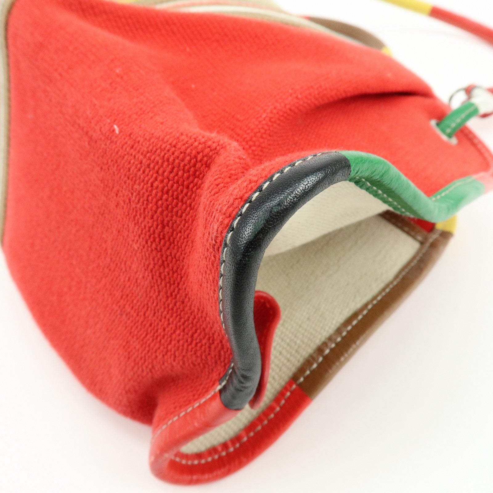 BOTTEGA VENETA Canvas Leather Shoulder Bag Hand Bag Multicolor