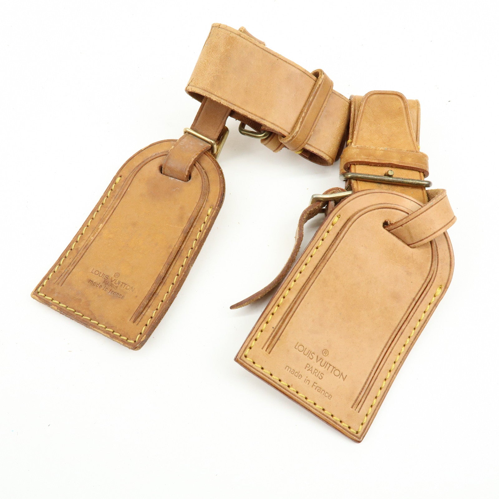 Louis Vuitton Set of 10 Leather Name Tag & Poignet Natural