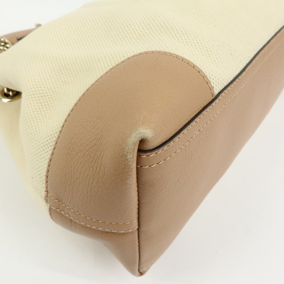 GUCCI SOHO Interlocking G Canvas Leather Chain Shoulder Bag 308982