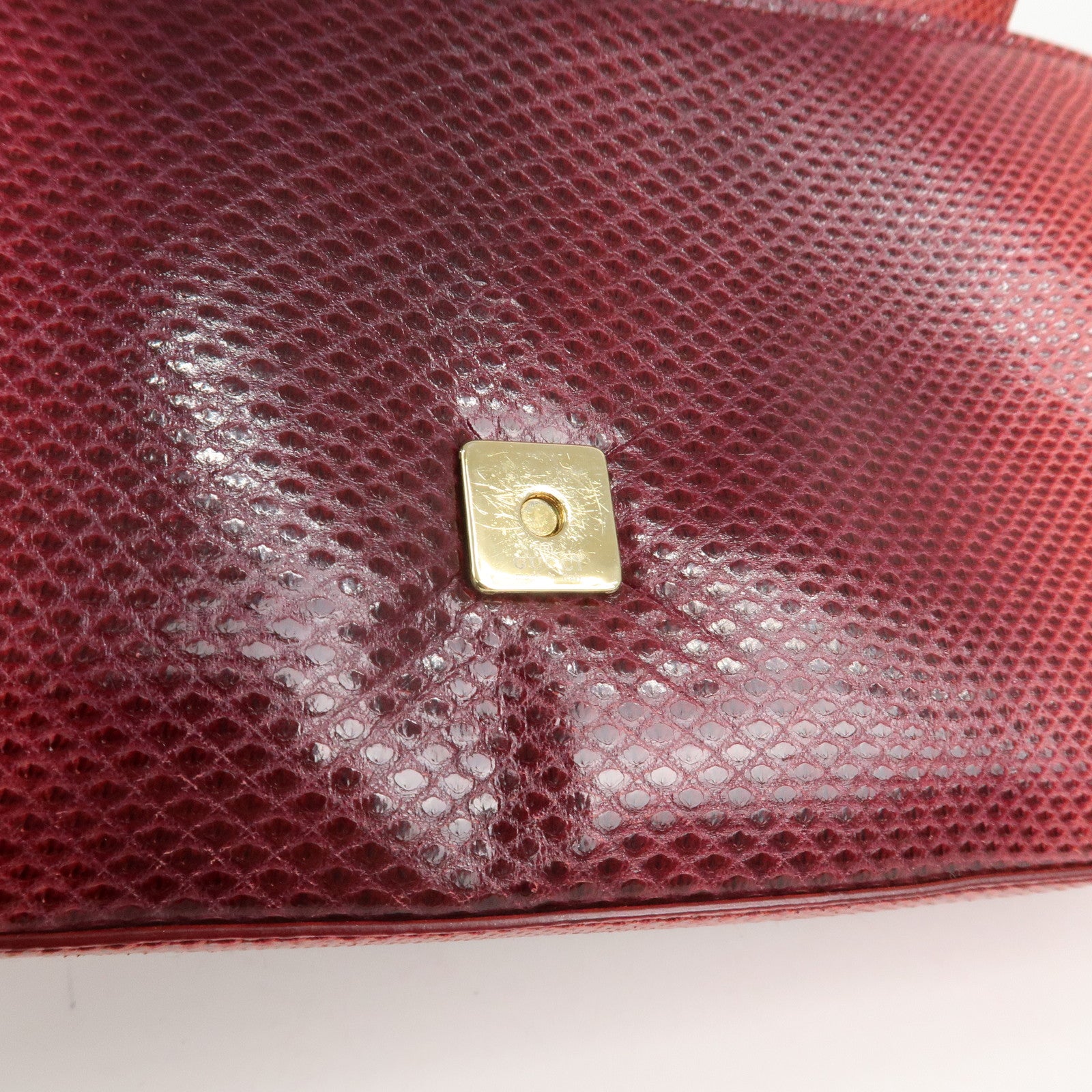 GUCCI Logo Leather Hand Bag Shoulder Bag Red 011.4227